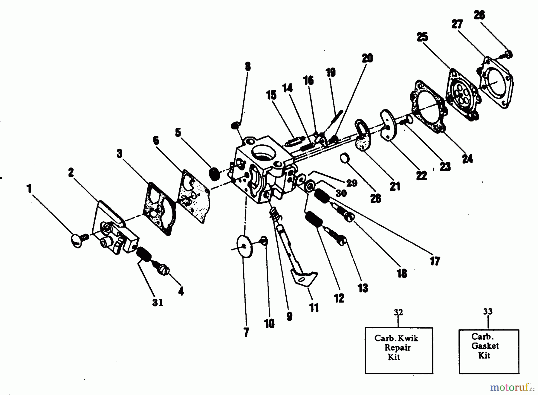 Poulan / Weed Eater Motorsensen, Trimmer YP115 - Weed Eater String Trimmer CARBURETOR WA-198 BREAKDOWN