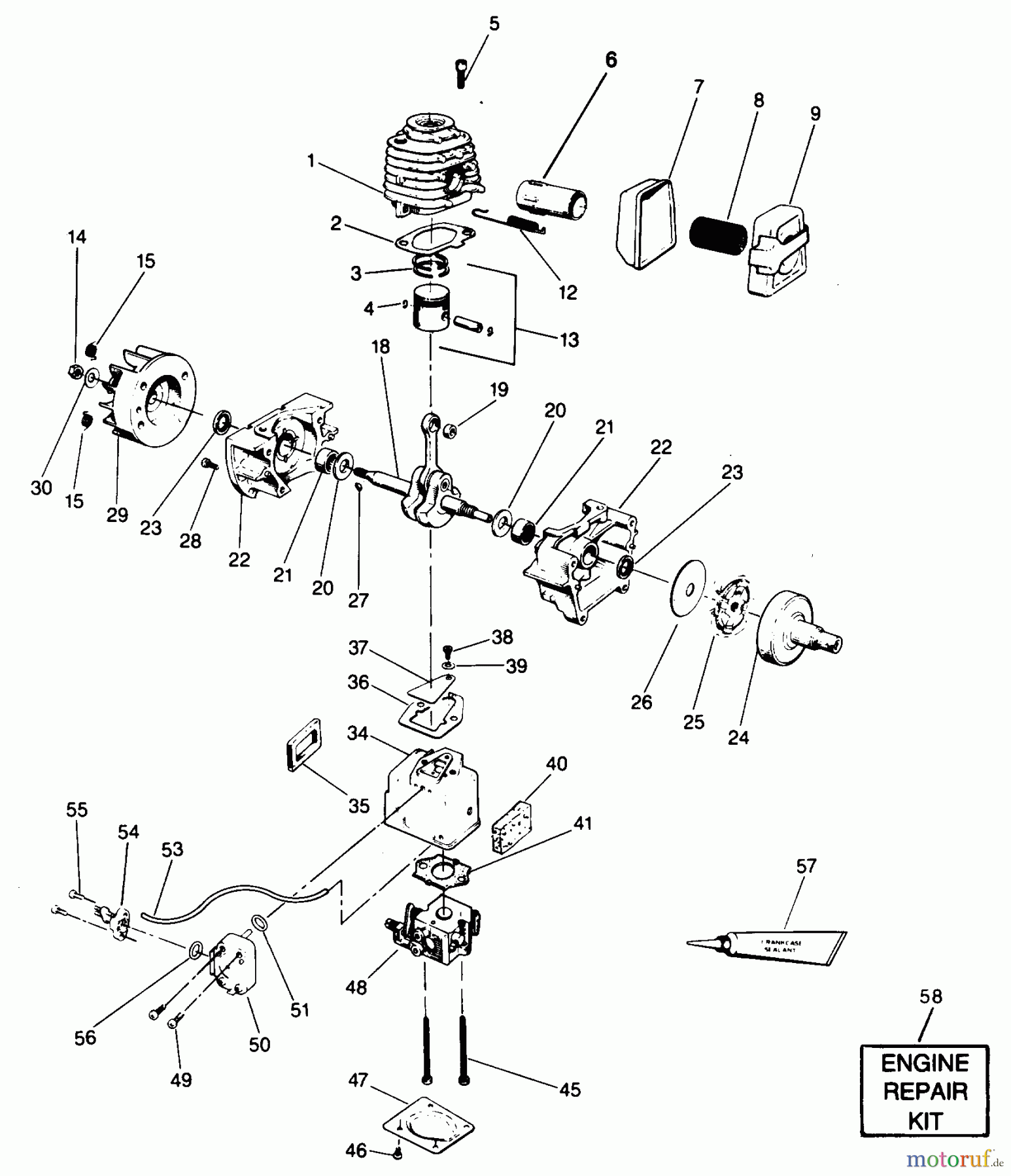 Poulan / Weed Eater Motorsensen, Trimmer YP150 - Weed Eater String Trimmer POWER UNIT
