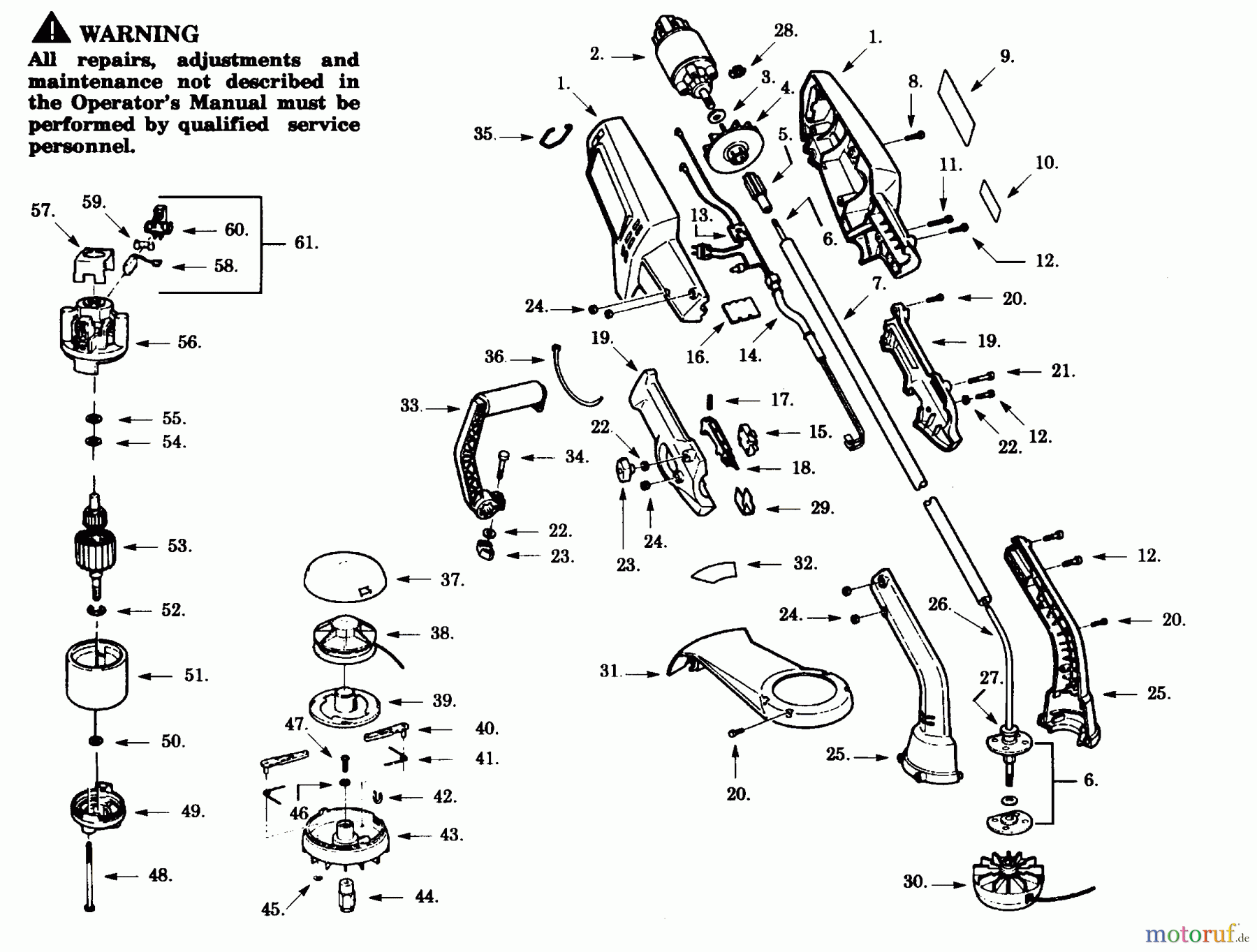 Poulan / Weed Eater Motorsensen, Trimmer YP17 - Weed Eater String Trimmer TRIMMER ASSEMBLY