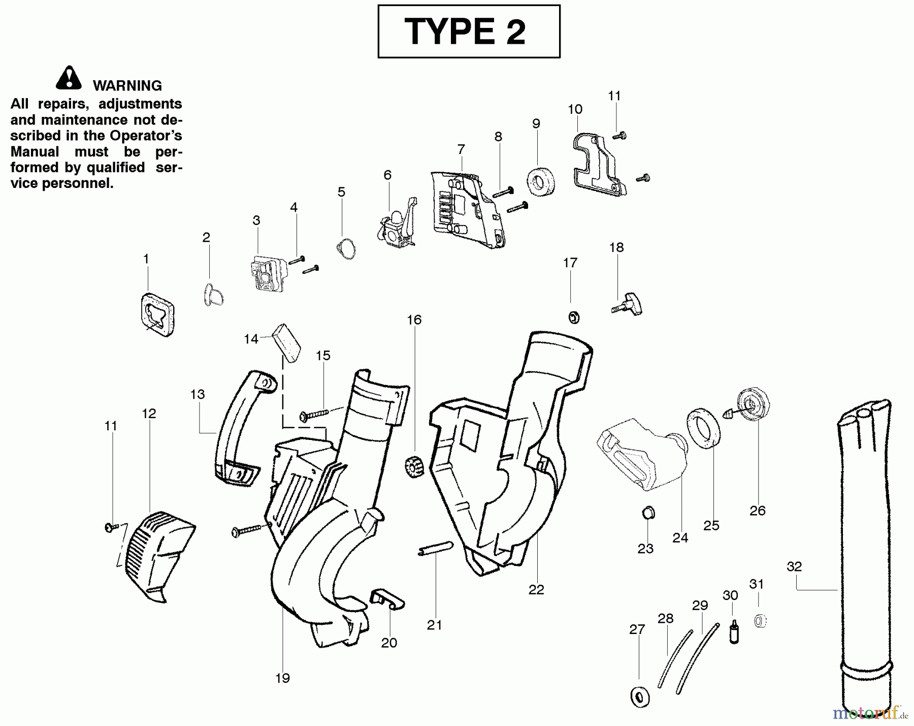 Poulan / Weed Eater Bläser / Sauger / Häcksler / Mulchgeräte SM400 (Type 2) - Poulan Pro Blower Housing Type 2