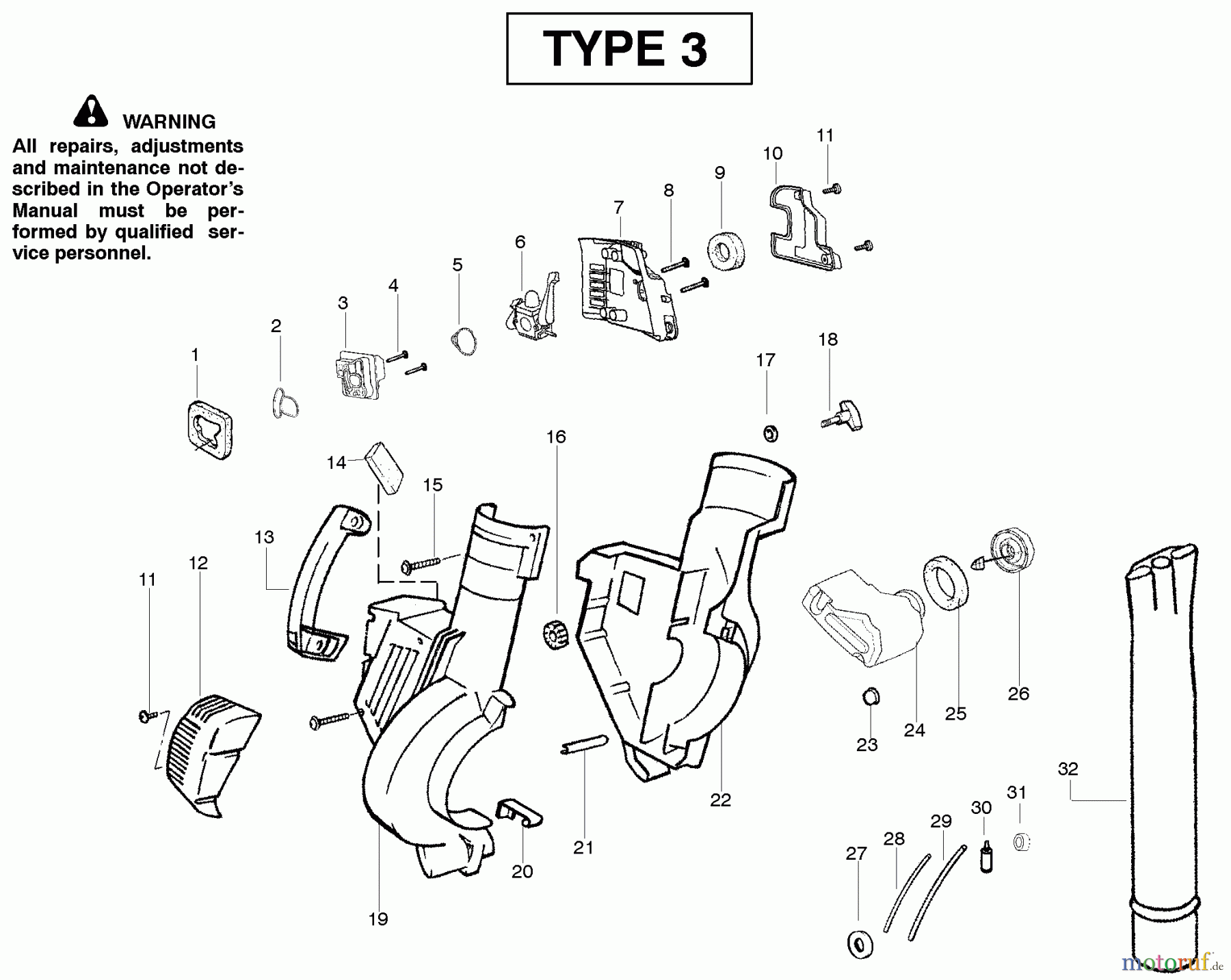 Poulan / Weed Eater Bläser / Sauger / Häcksler / Mulchgeräte SM400 (Type 3) - Poulan Pro Blower Housing Type 3