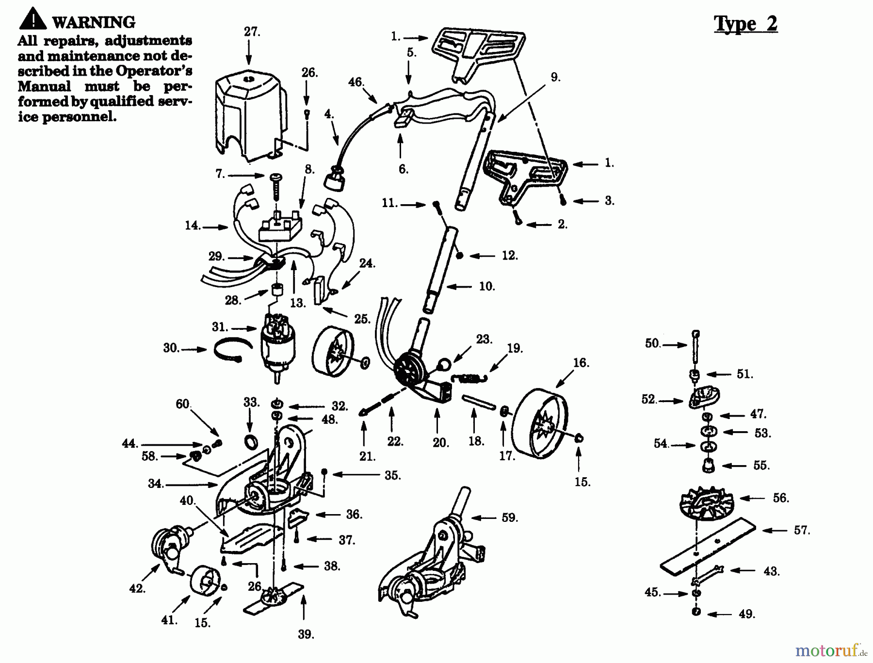 Poulan / Weed Eater Kantenschneider E125BT - Weed Eater Electric Edger TRIMMER ASSEMBLY - TYPE 2