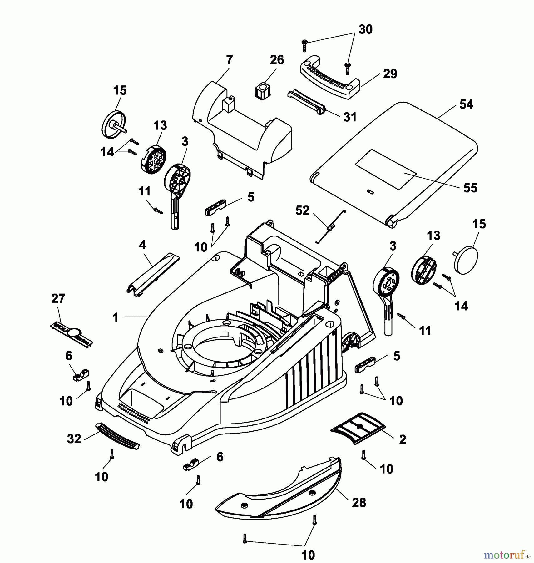 Wolf-Garten Motormäher Premio 46 B 4611000 Serie B, C, D (2003) Mähwerksgehäuse