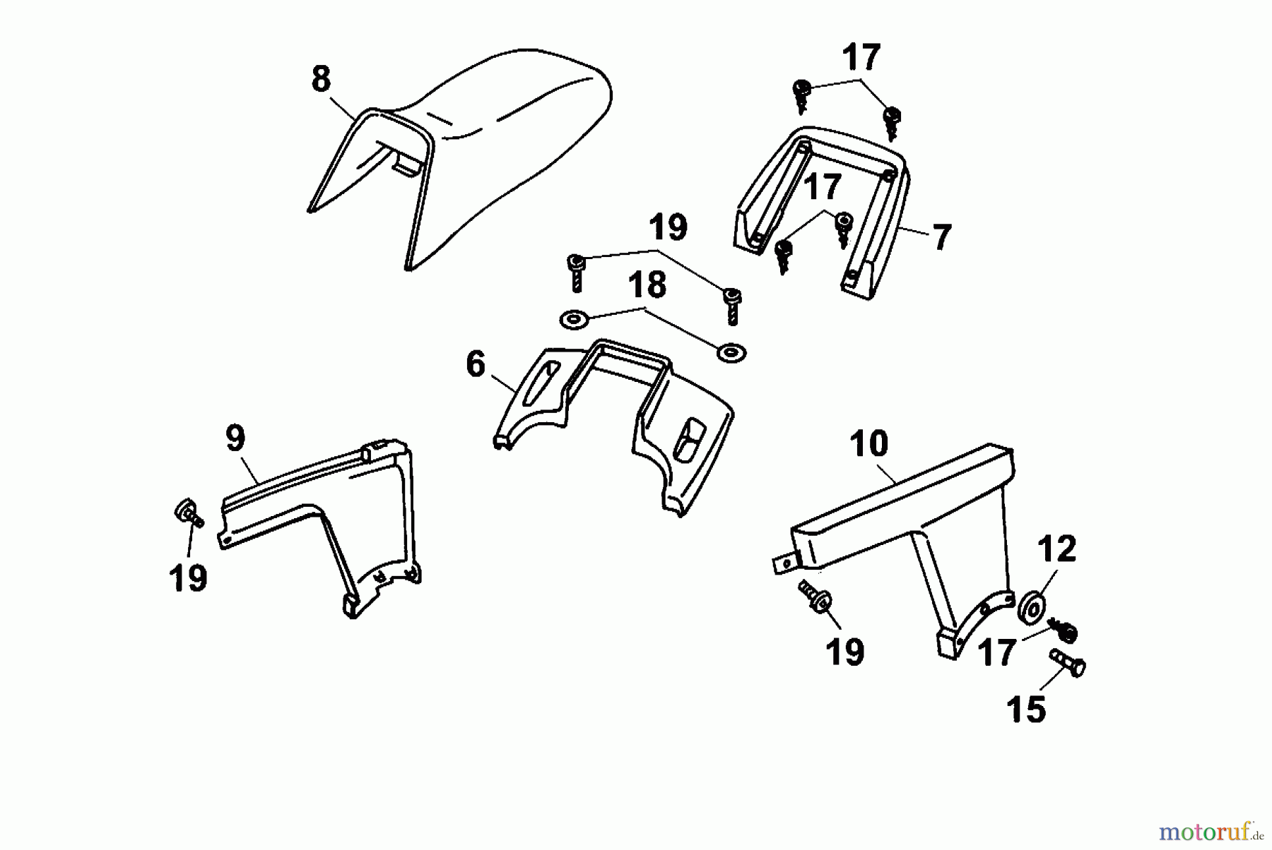 Wolf-Garten Scooter OHV 3 6995000 Serie A (2001) Sitz, Verkleidungen