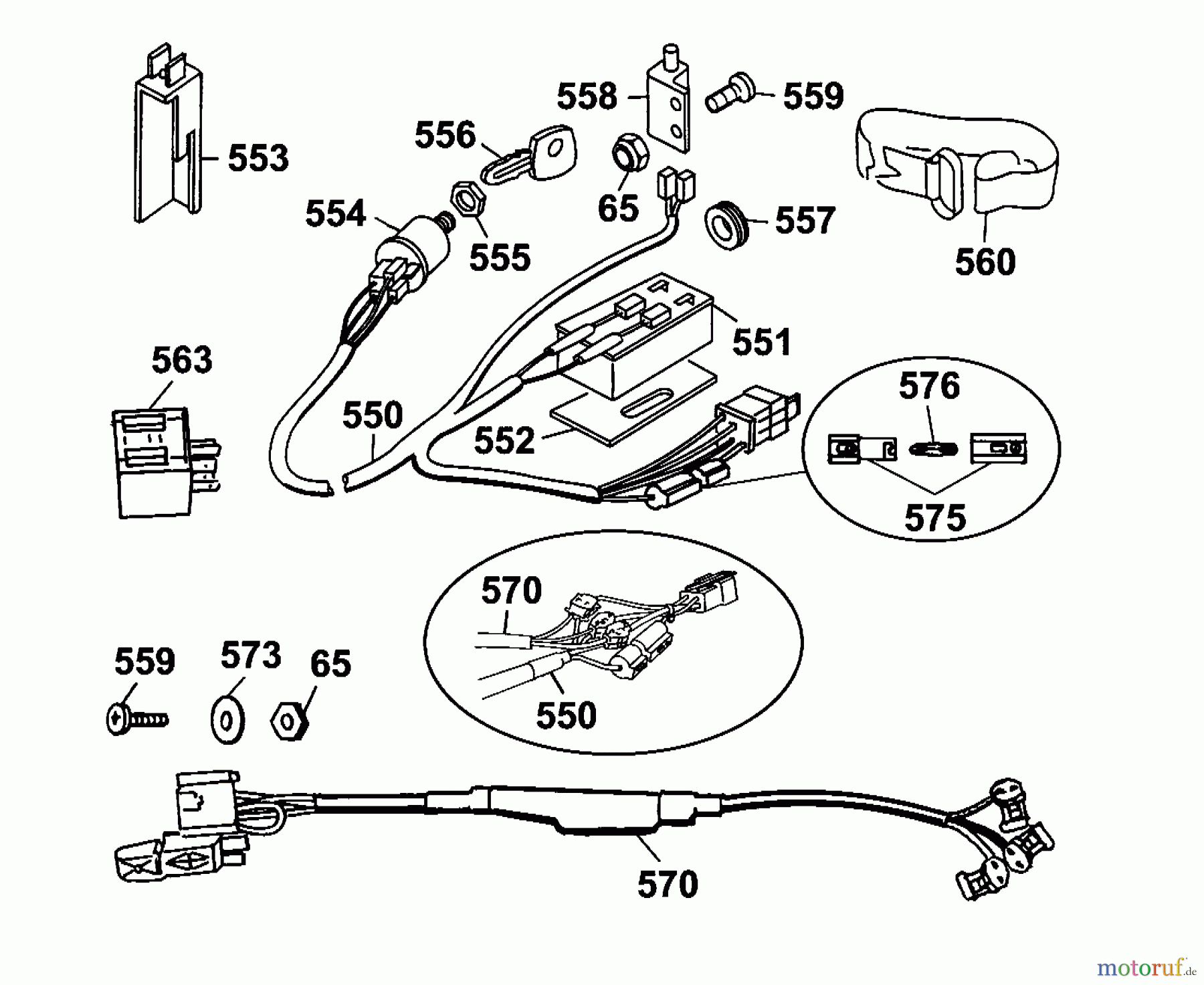 Wolf-Garten Scooter Scooter SV 4 6155000 Serie B (2001) Kabelbaum für SV