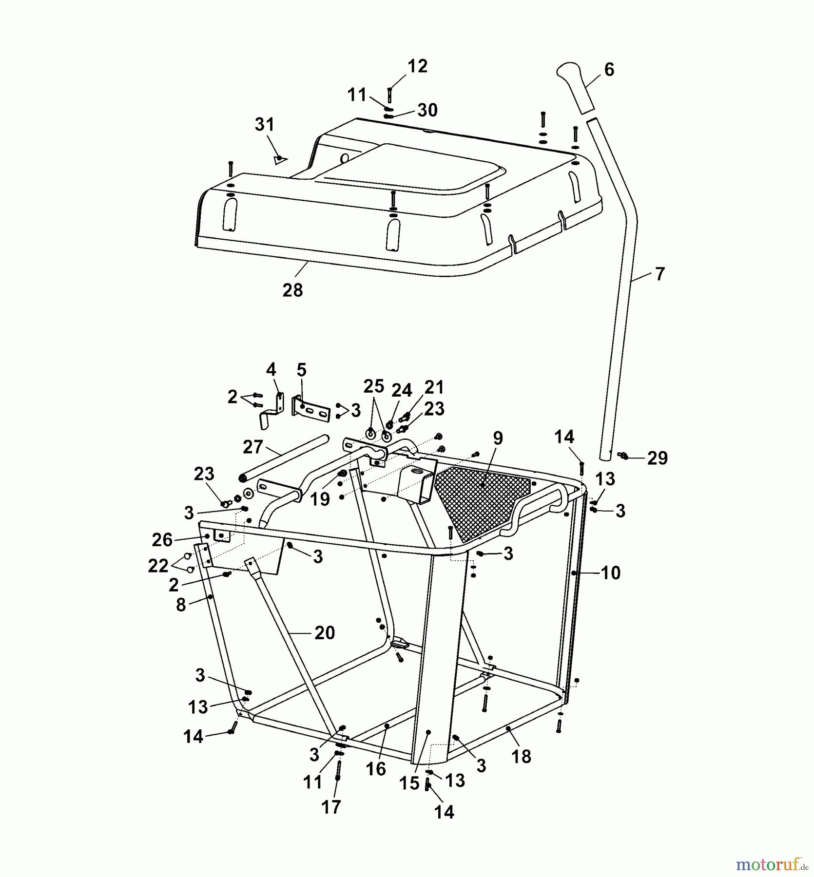 Wolf-Garten Rasentraktoren Trac OHV 6 6200000 Serie B (2003) Grasfangsack