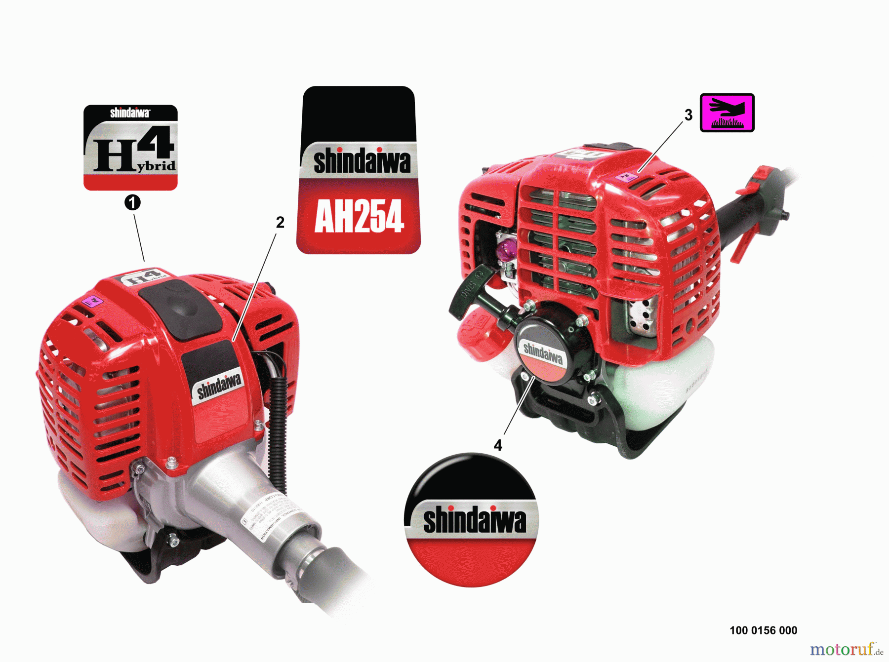  Shindaiwa Heckenscheren AH254 - Shindaiwa Articulating Hedge Trimmer, S/N: T12813001001 - T1281399999 Labels