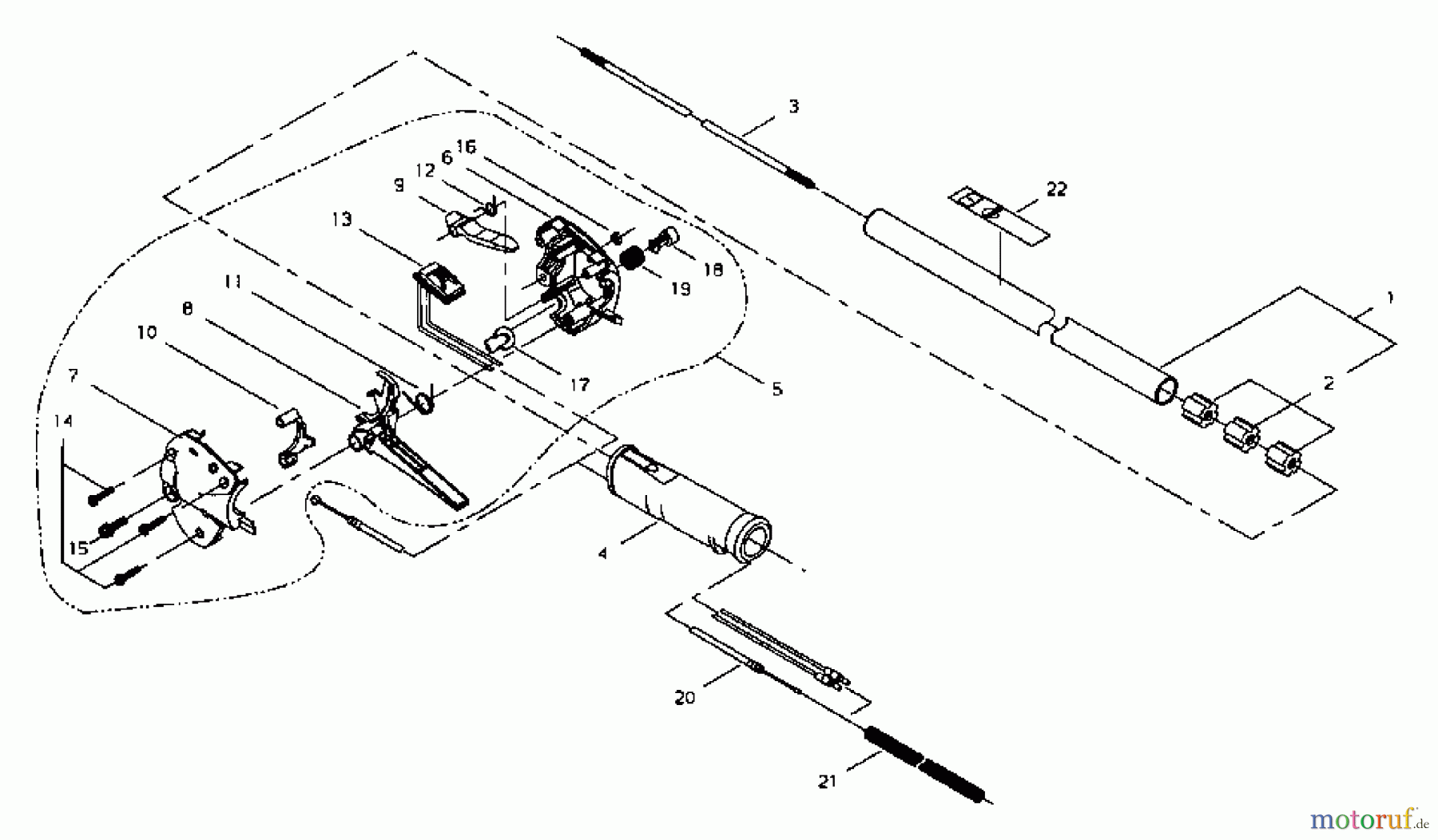 Shindaiwa Heckenscheren AHS2510 - Shindaiwa Articulating Hedge Trimmer Outer Tube, Throttle Lever