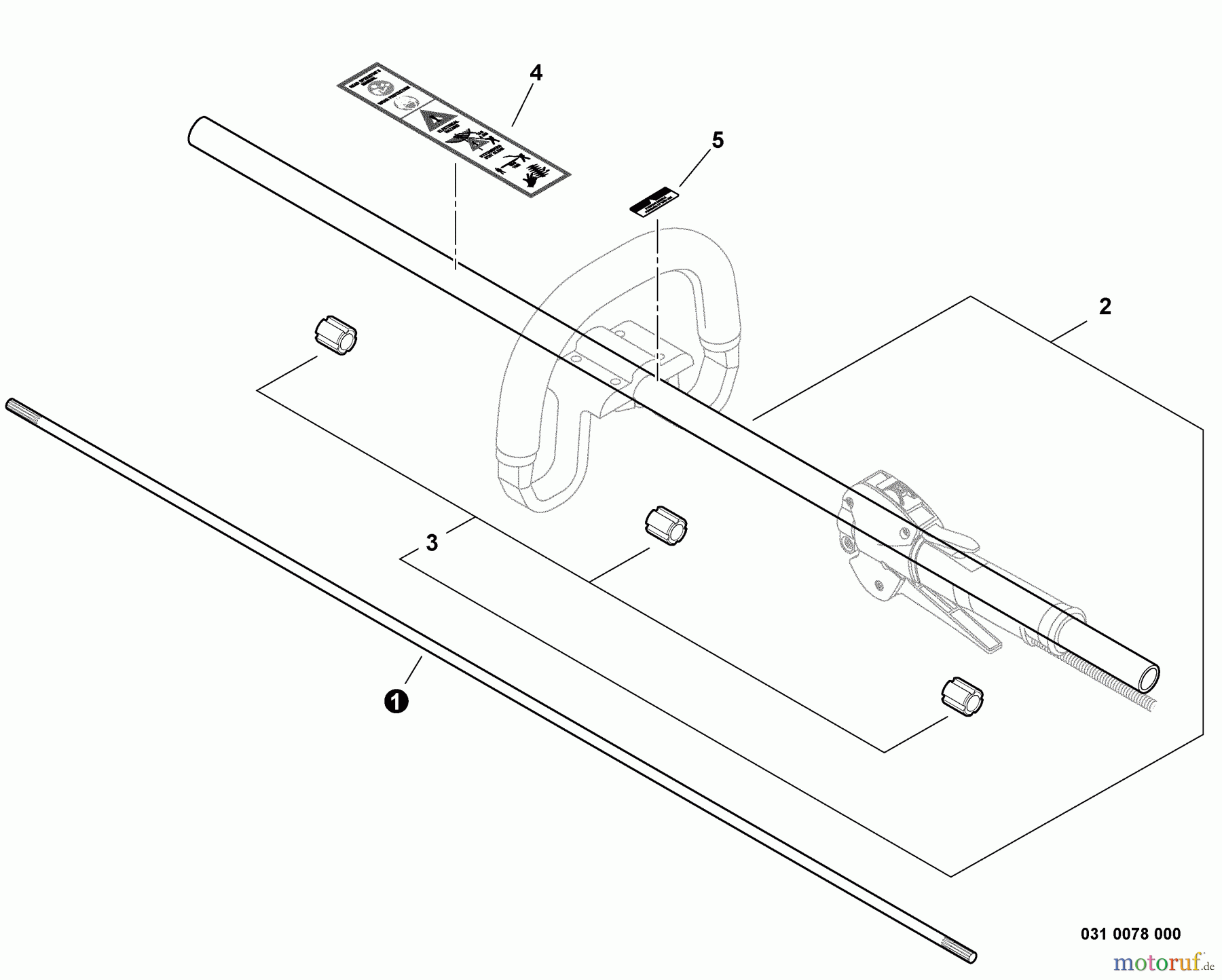  Shindaiwa Heckenscheren AHS254 - Shindaiwa Articulating Hedge Trimmer, S/N: T12411001001 - T1241199999 Main Pipe Assembly, Driveshaft