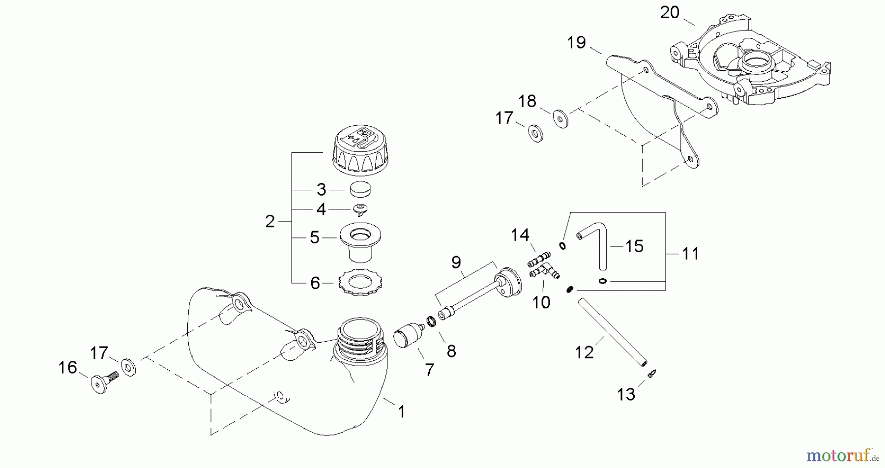 Shindaiwa Heckenscheren DH231 - Shindaiwa Hedge Trimmer, Dual-Sided, S/N: T09012001001 - T09012999999 Fuel Tank