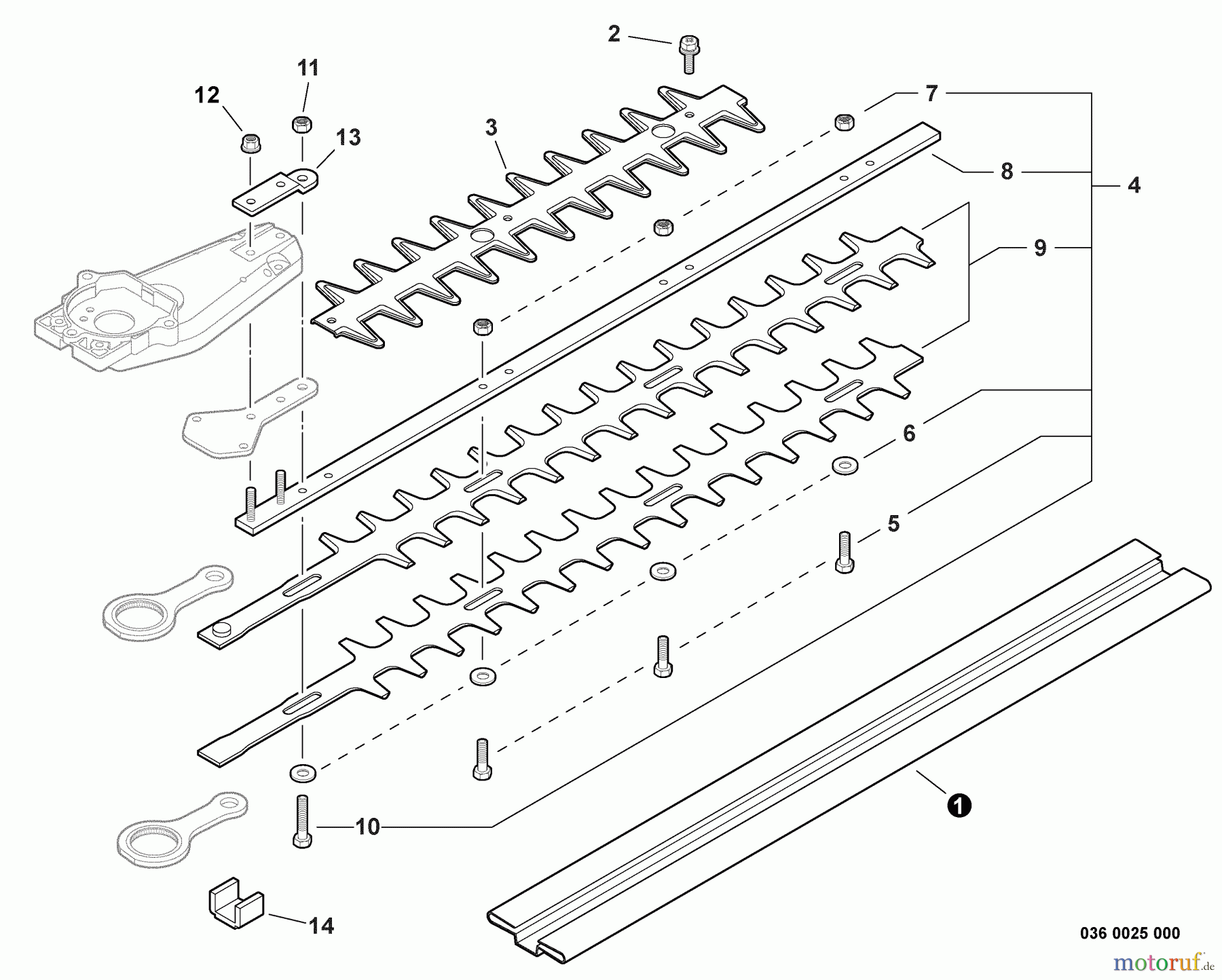  Shindaiwa Heckenscheren DH231 - Shindaiwa Hedge Trimmer, Dual-Sided, S/N: T09012001001 - T09012999999 Blades - 24