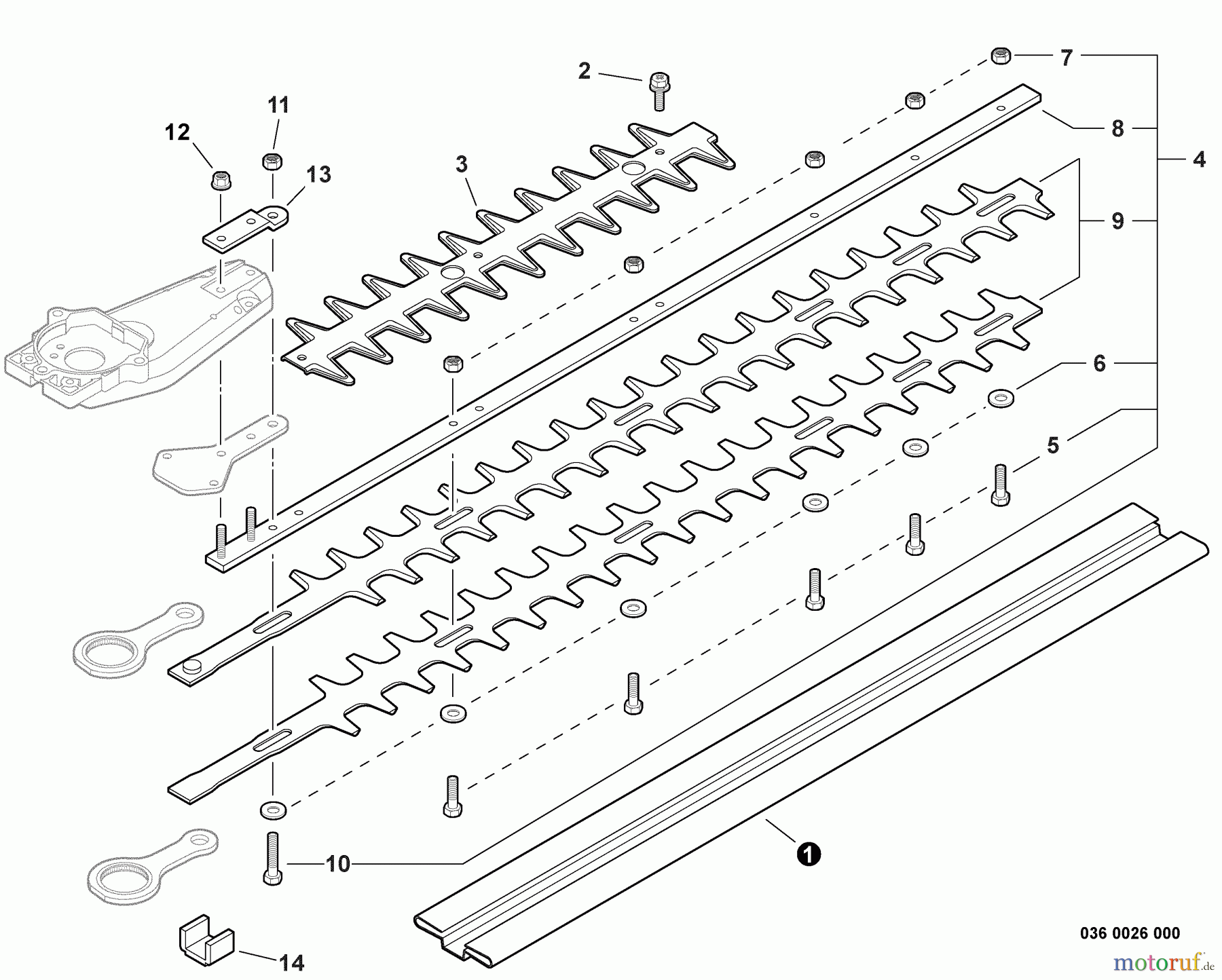 Shindaiwa Heckenscheren DH231 - Shindaiwa Hedge Trimmer, Dual-Sided, S/N: T09213001001 - T09213999999 Blades - 30
