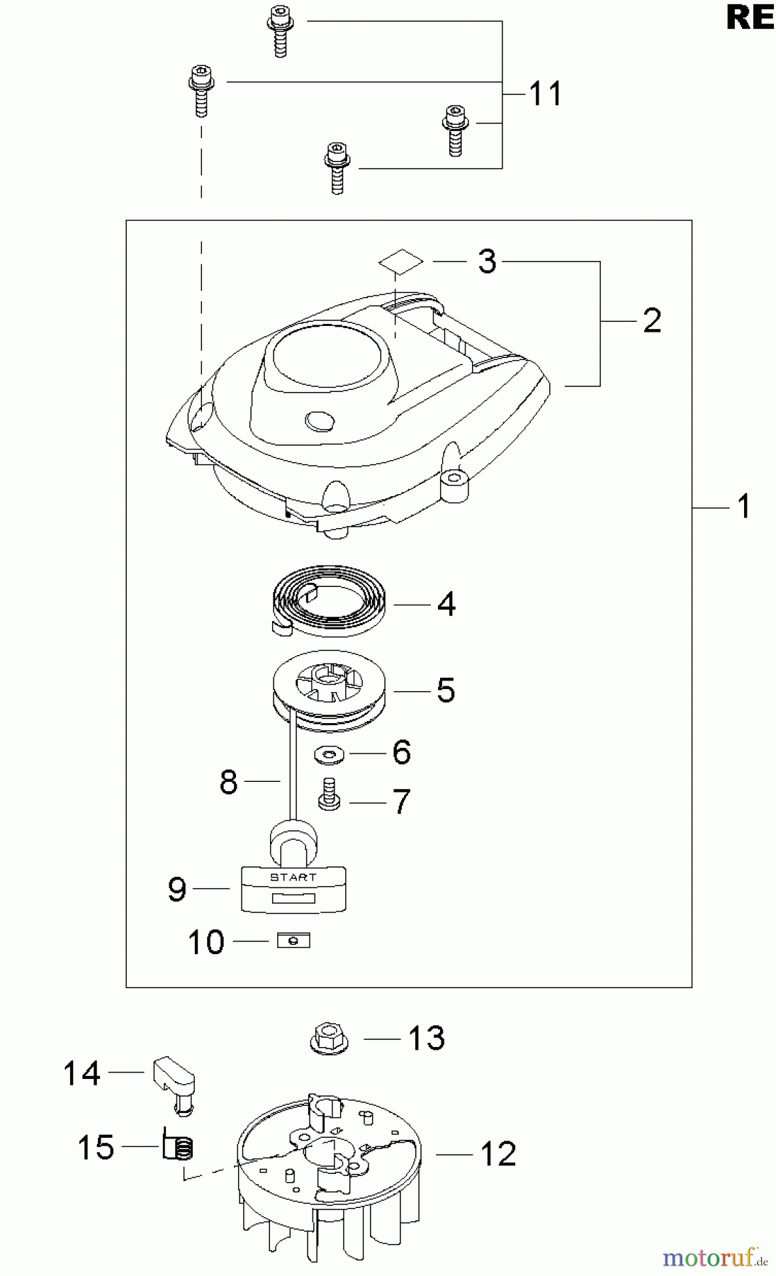 Shindaiwa Heckenscheren DH231 - Shindaiwa Hedge Trimmer, Dual-Sided, S/N: T09213001001 - T09213999999 Flywheel, Starter
