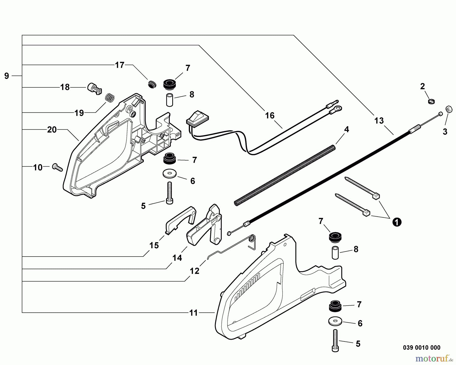 Shindaiwa Heckenscheren DH231 - Shindaiwa Hedge Trimmer, Dual-Sided, S/N: T09111001001 - T09111999999 Rear Handle, Throttle Control
