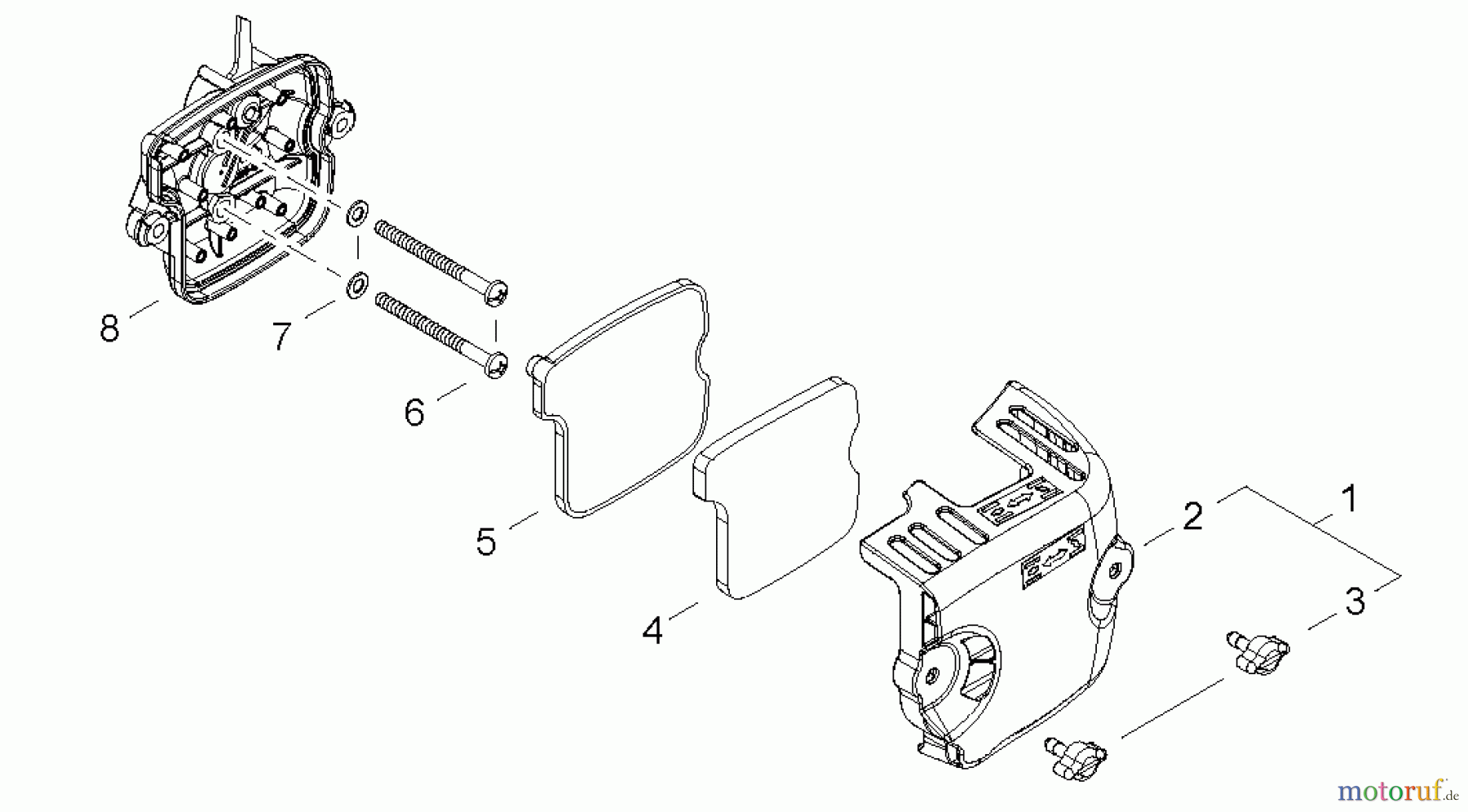  Shindaiwa Heckenscheren DH2510 - Shindaiwa Hedge Trimmer, Dual-Sided Air Filter: Beginning serial number 7036054 (EPA2) / 7040301 (EVC)
