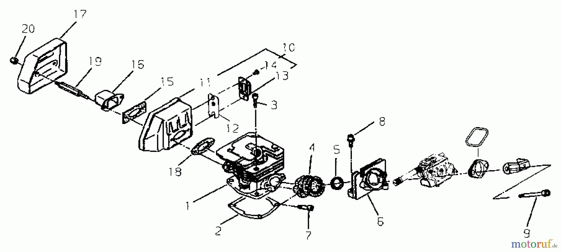 Shindaiwa Sägen, Motorsägen 285S - Shindaiwa Chainsaw Cylinder, Muffler