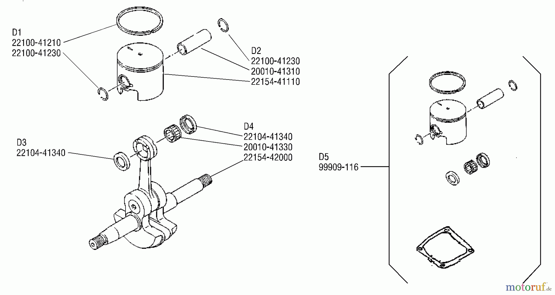  Shindaiwa Sägen, Motorsägen 300 - Shindaiwa Chainsaw Piston, Crankshaft