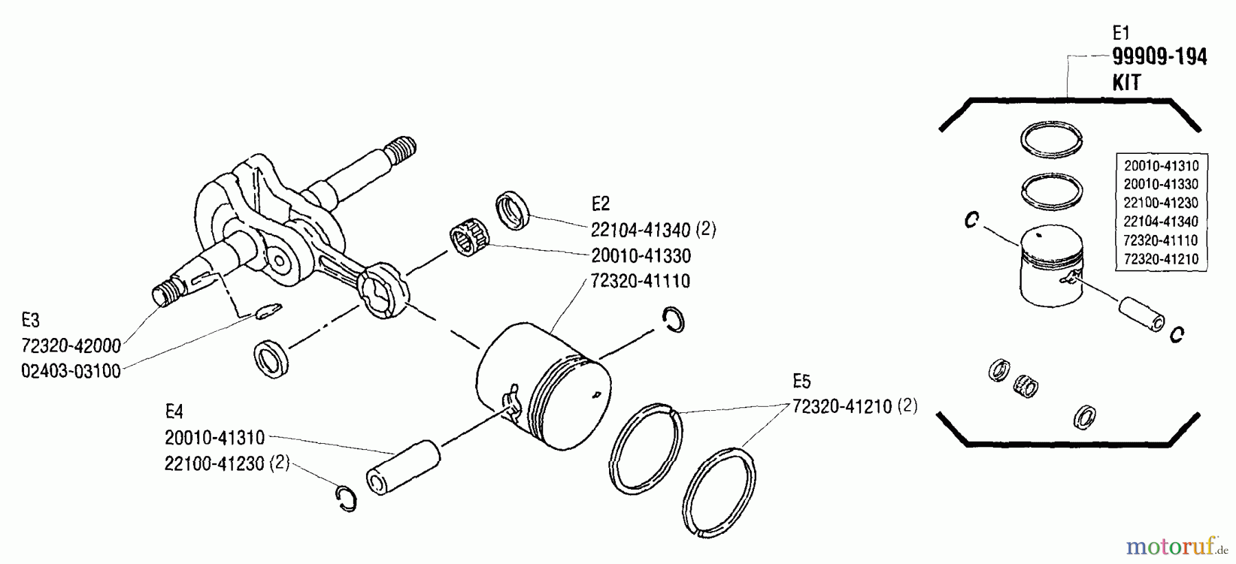  Shindaiwa Sägen, Motorsägen 357 - Shindaiwa Chainsaw Piston, Crankshaft