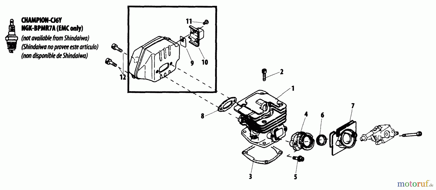  Shindaiwa Sägen, Motorsägen 360 - Shindaiwa Chainsaw Cylinder, Muffler