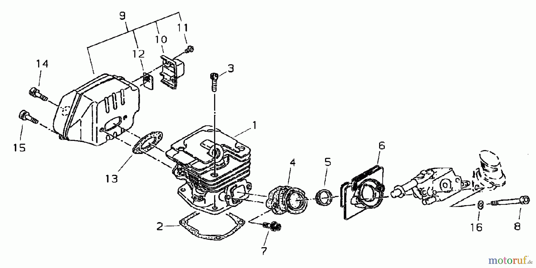  Shindaiwa Sägen, Motorsägen 360 - Shindaiwa Chainsaw, Cylinder / Intake / Exhaust
