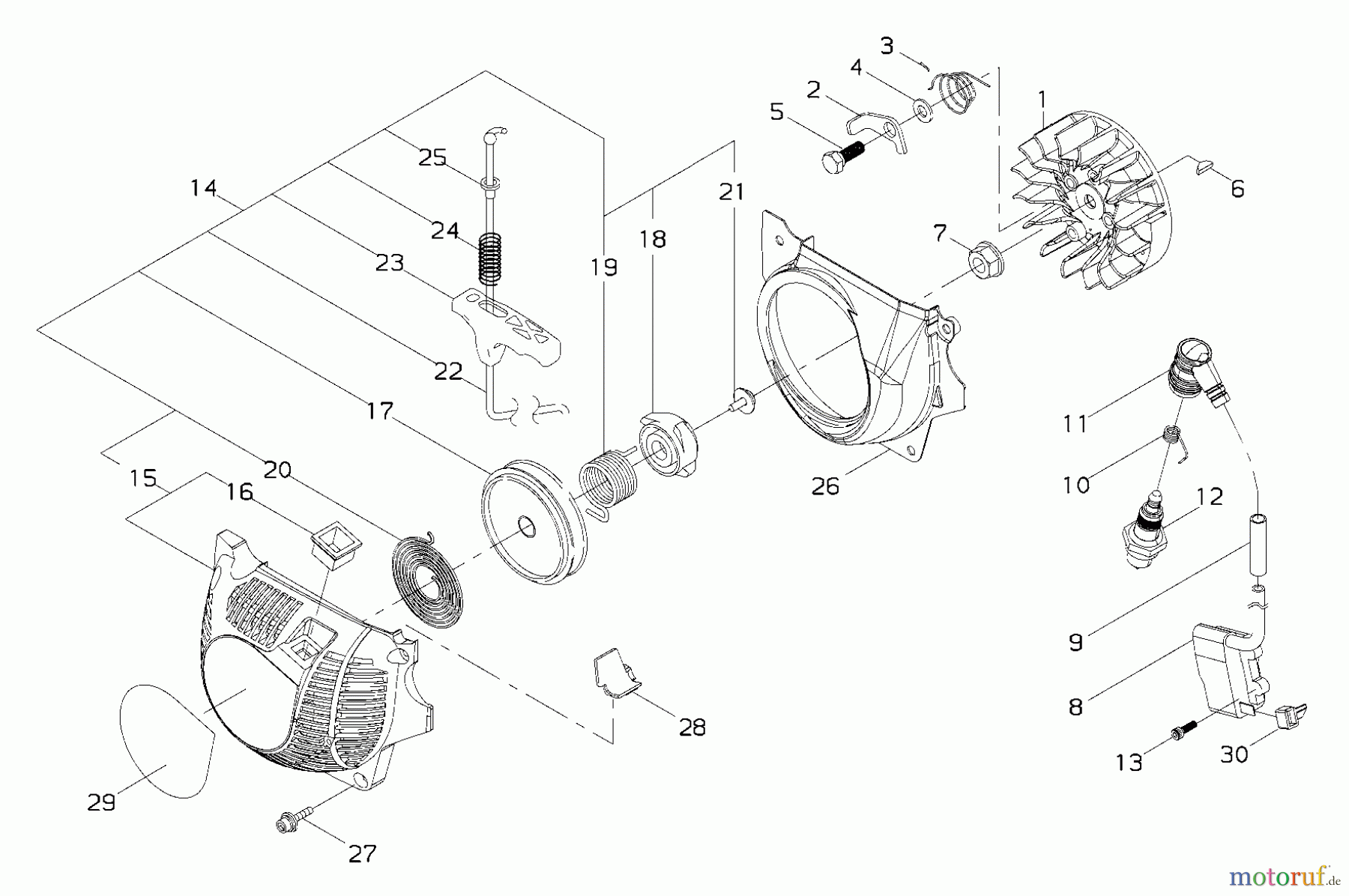 Shindaiwa Sägen, Motorsägen 446S - Shindaiwa Chainsaw (EPA) Flywheel, Ignition, Starter
