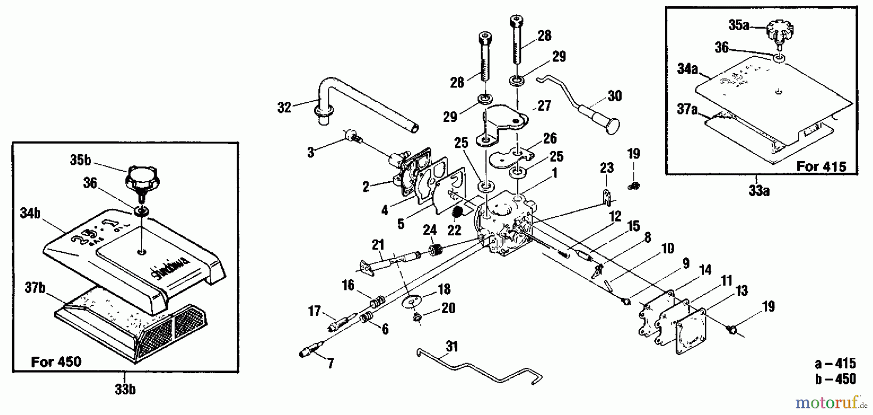 Shindaiwa Sägen, Motorsägen 415 - Shindaiwa Chainsaw Carburetor