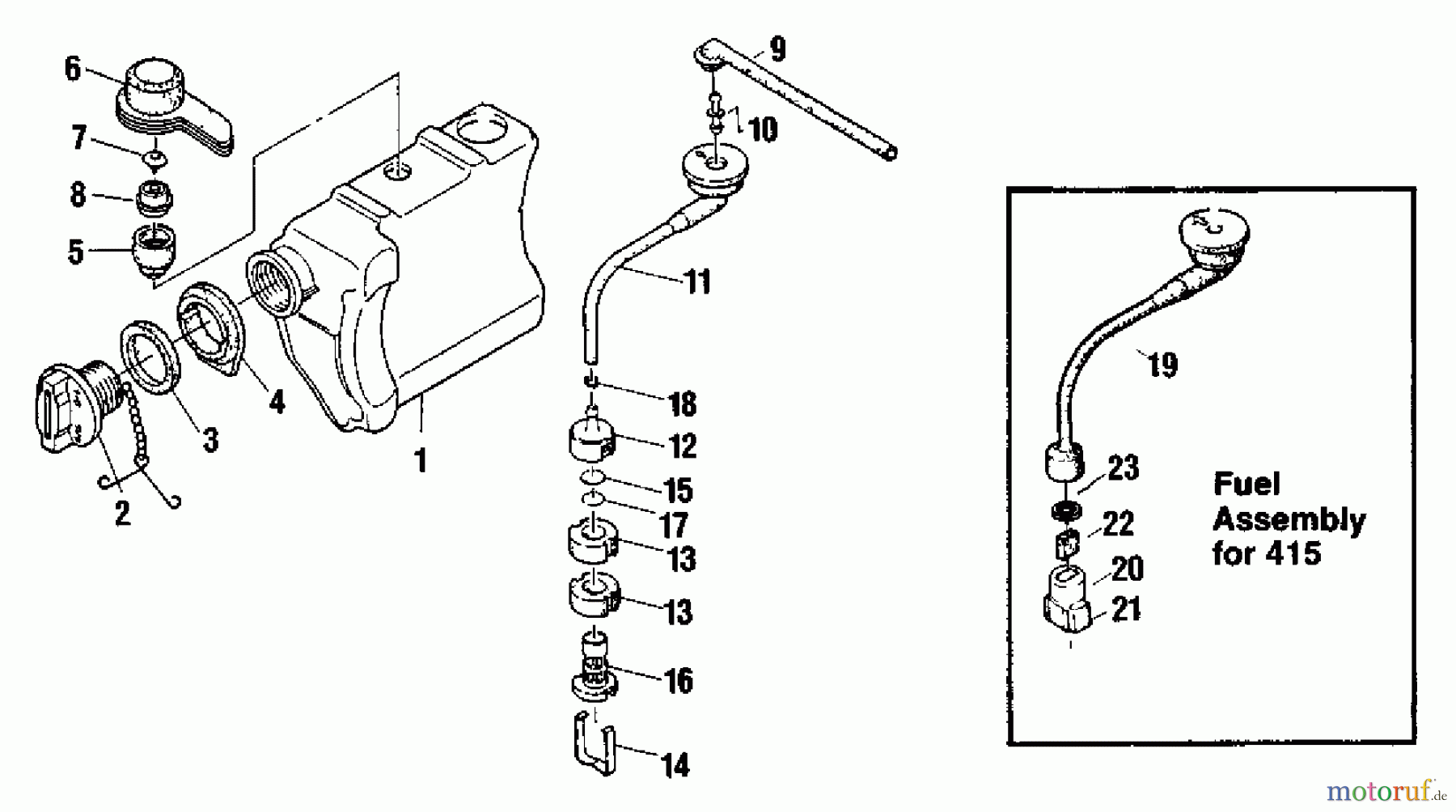 Shindaiwa Sägen, Motorsägen 450 - Shindaiwa Chainsaw Fuel Tank