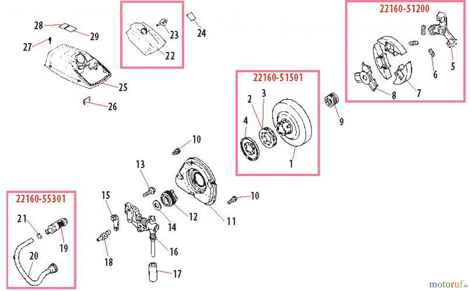 Shindaiwa Sägen, Motorsägen 488P - Shindaiwa Chainsaw Clutch/Oil Pump