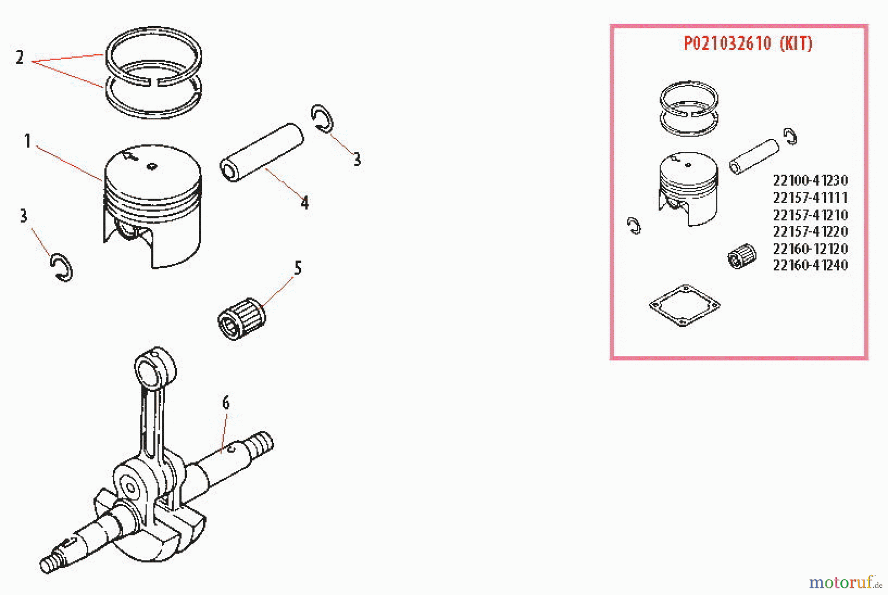 Shindaiwa Sägen, Motorsägen 488P - Shindaiwa Chainsaw Piston/Crankshaft