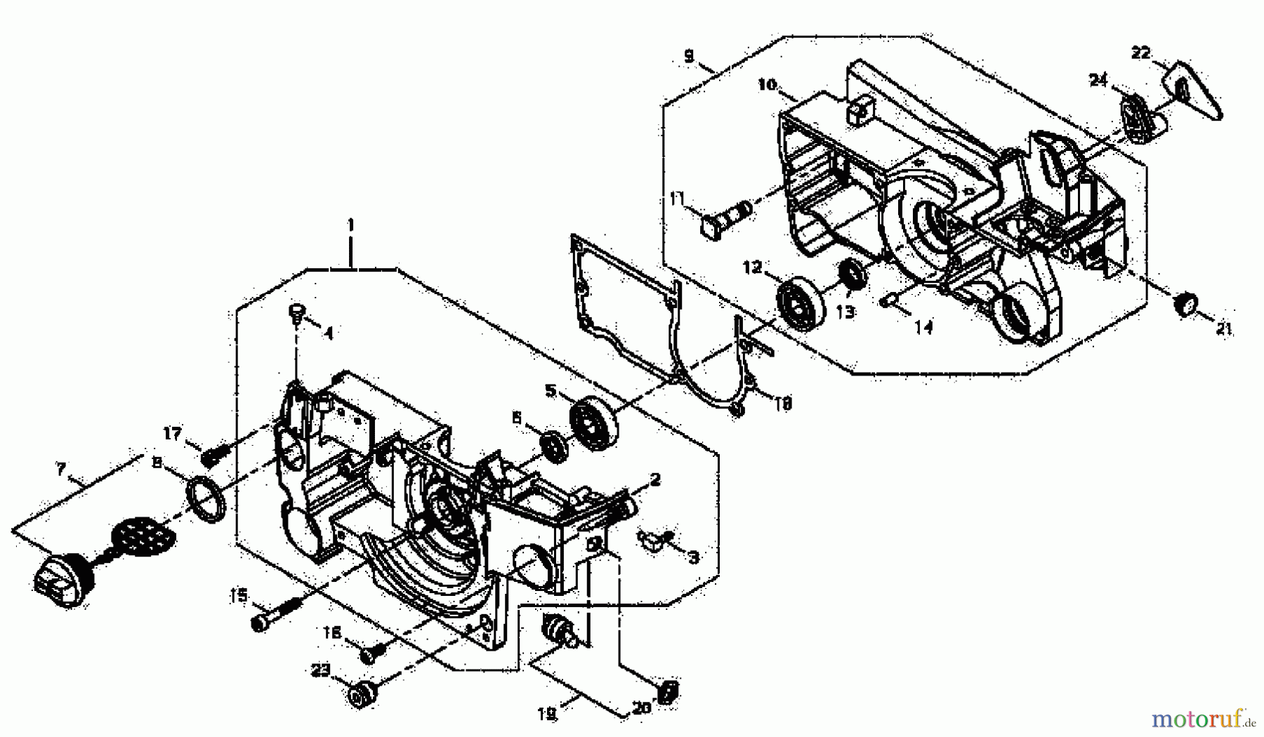 Shindaiwa Sägen, Motorsägen 488P - Shindaiwa Chainsaw, Crankcase