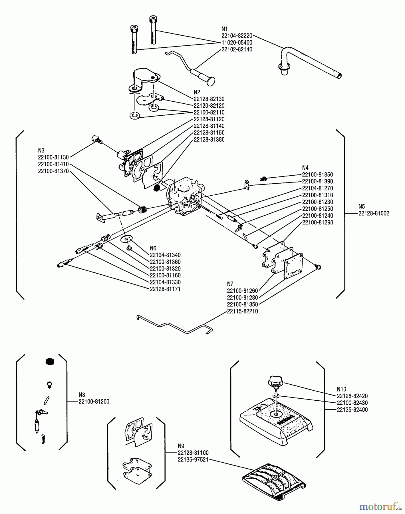 Shindaiwa Sägen, Motorsägen 500 - Shindaiwa Chainsaw Carb