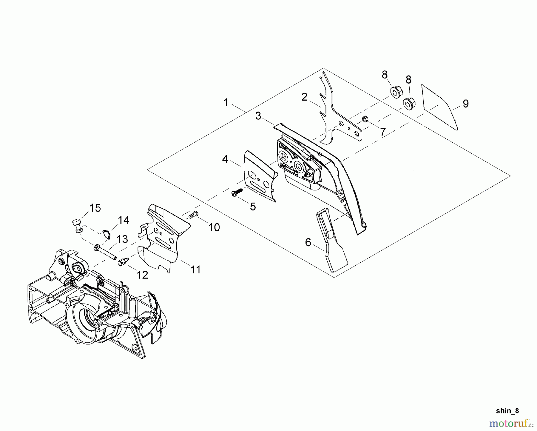Shindaiwa Sägen, Motorsägen 502S - Shindaiwa Chainsaw Chain Brake Cover
