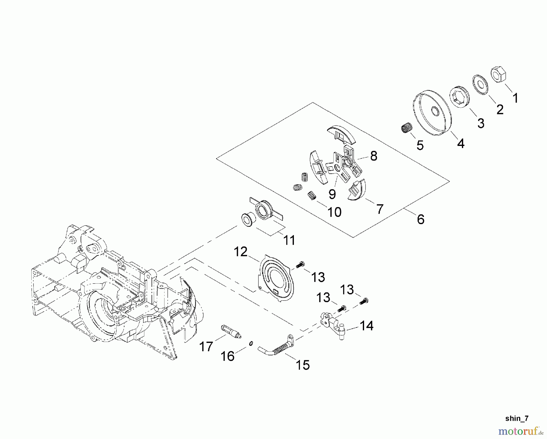 Shindaiwa Sägen, Motorsägen 502S - Shindaiwa Chainsaw Clutch, Oil System