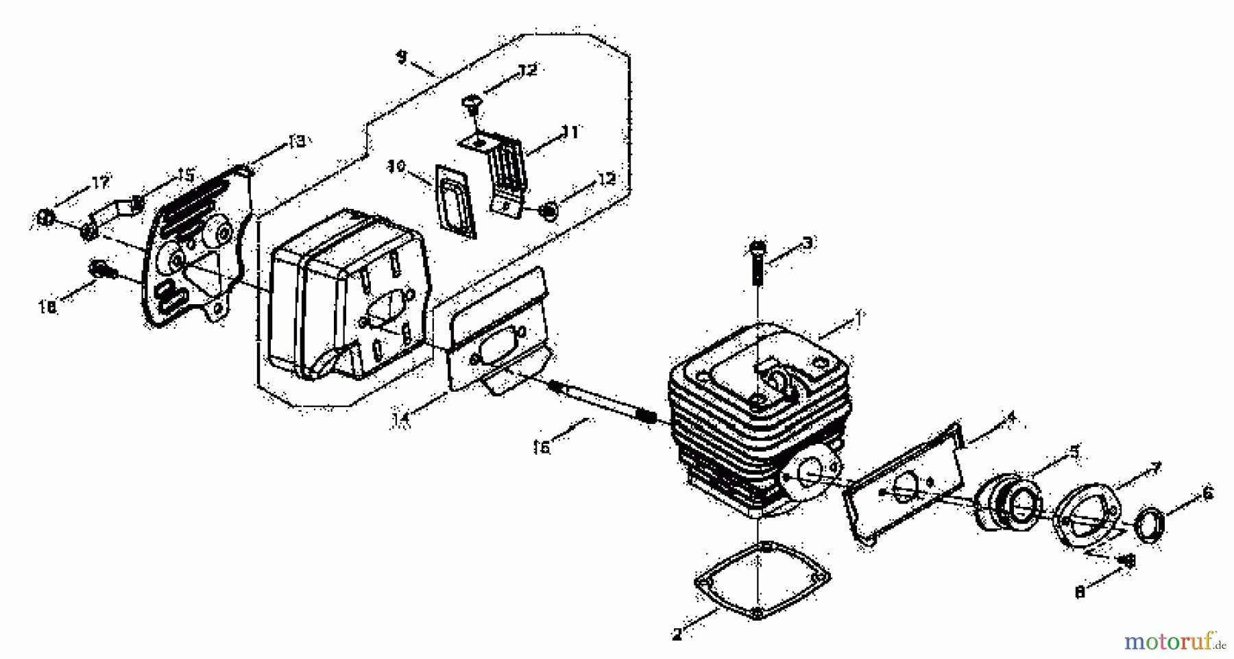 Shindaiwa Sägen, Motorsägen 577PEMC - Shindaiwa Chainsaw Cylinder, Muffler