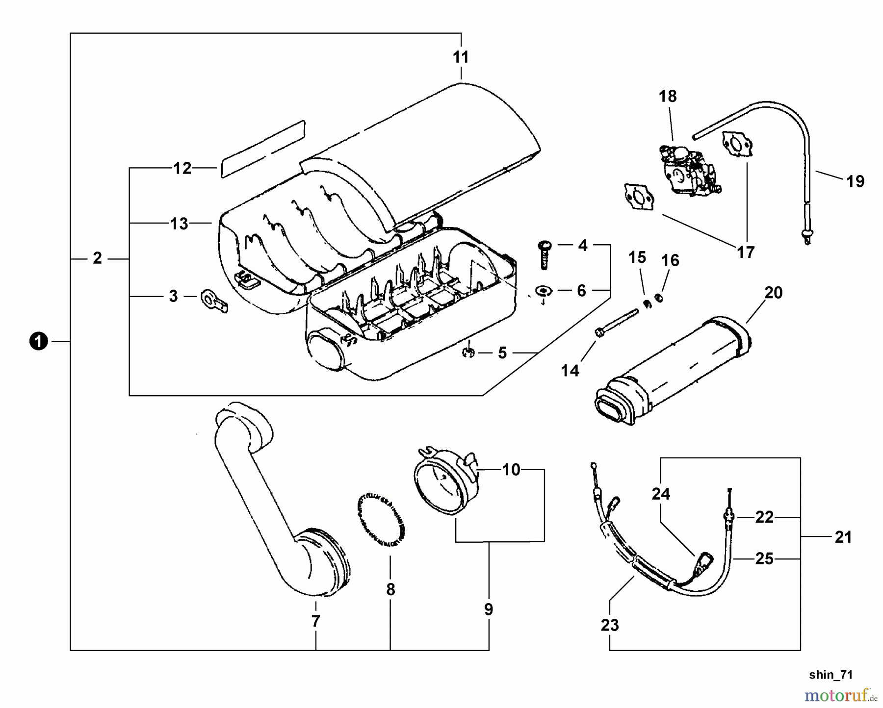 Shindaiwa Bläser / Sauger / Häcksler / Mulchgeräte EB45 - Shindaiwa Back Pack Blower Intake