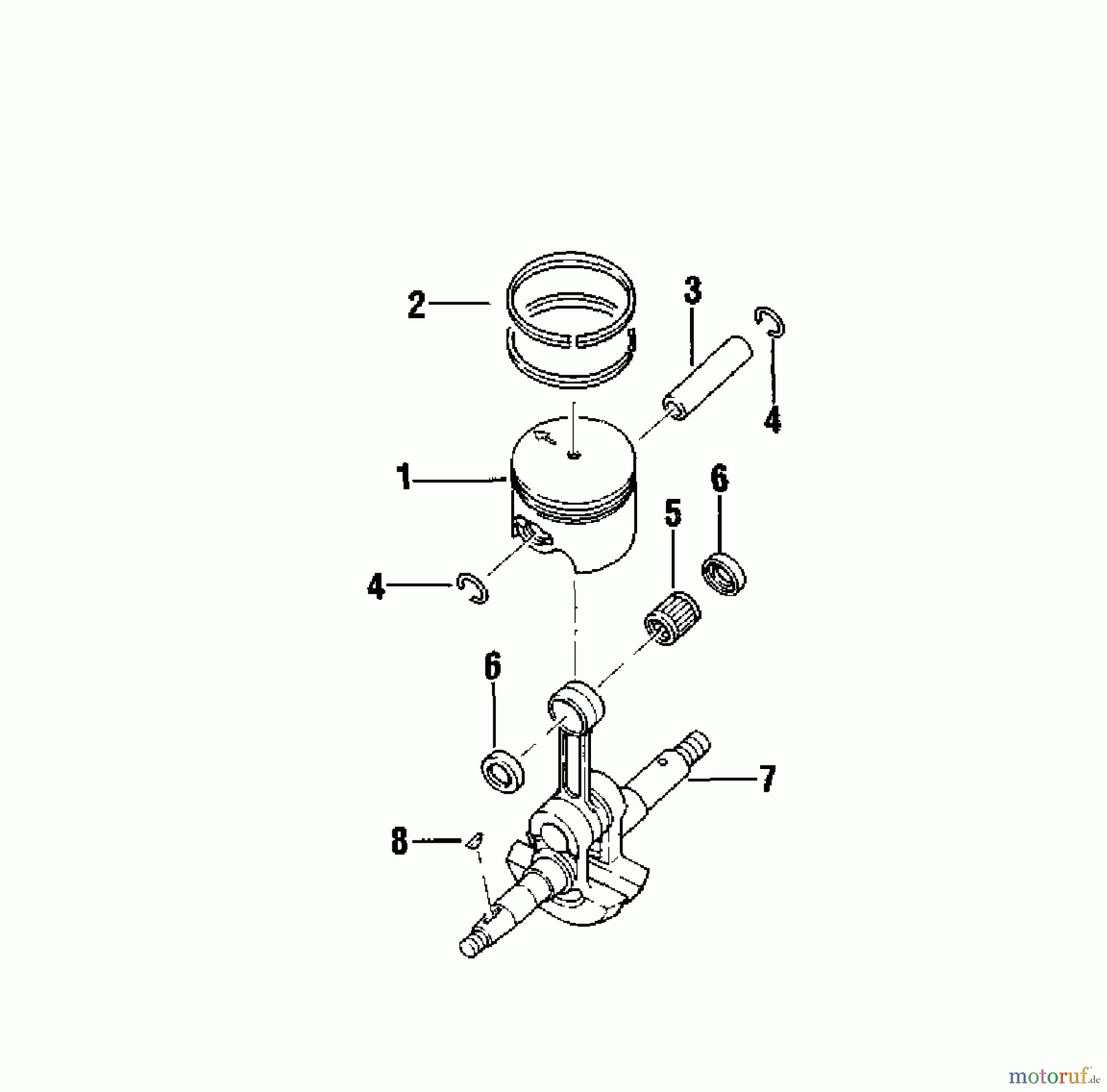 Shindaiwa Sägen, Motorsägen 550 - Shindaiwa Chainsaw Crankshaft, Piston