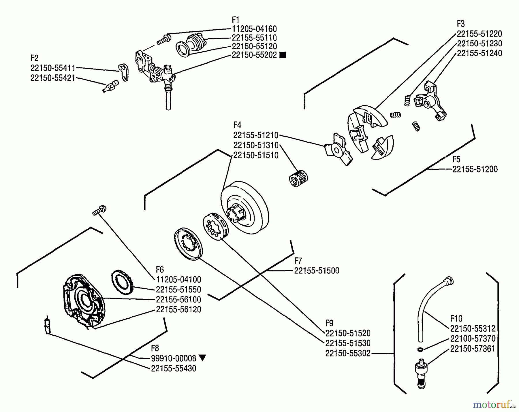 Shindaiwa Sägen, Motorsägen 695 - Shindaiwa Chainsaw Clutch