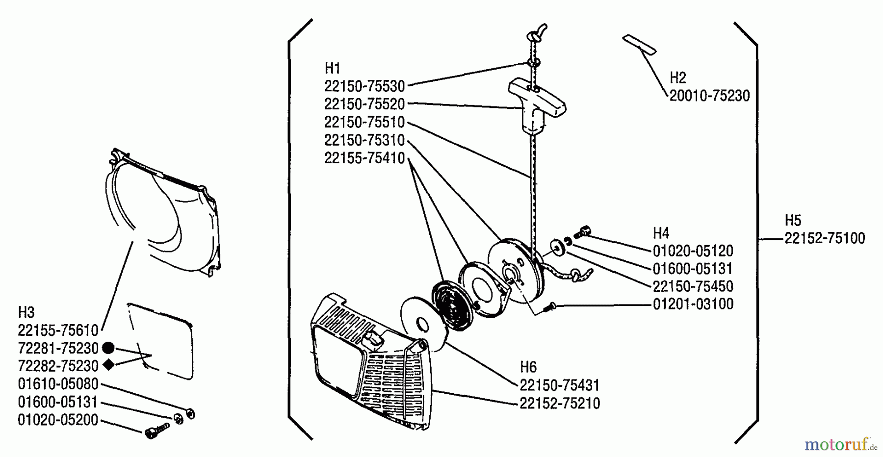 Shindaiwa Sägen, Motorsägen 575 - Shindaiwa Chainsaw Starter Assembly