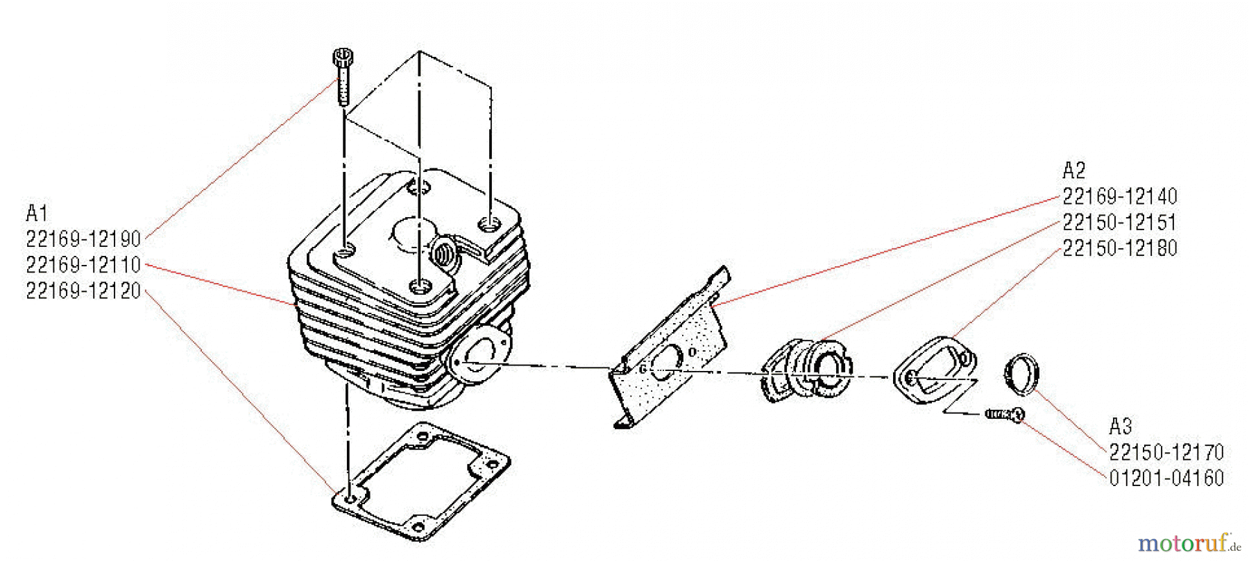 Shindaiwa Sägen, Motorsägen 757 - Shindaiwa Chainsaw Cylinder