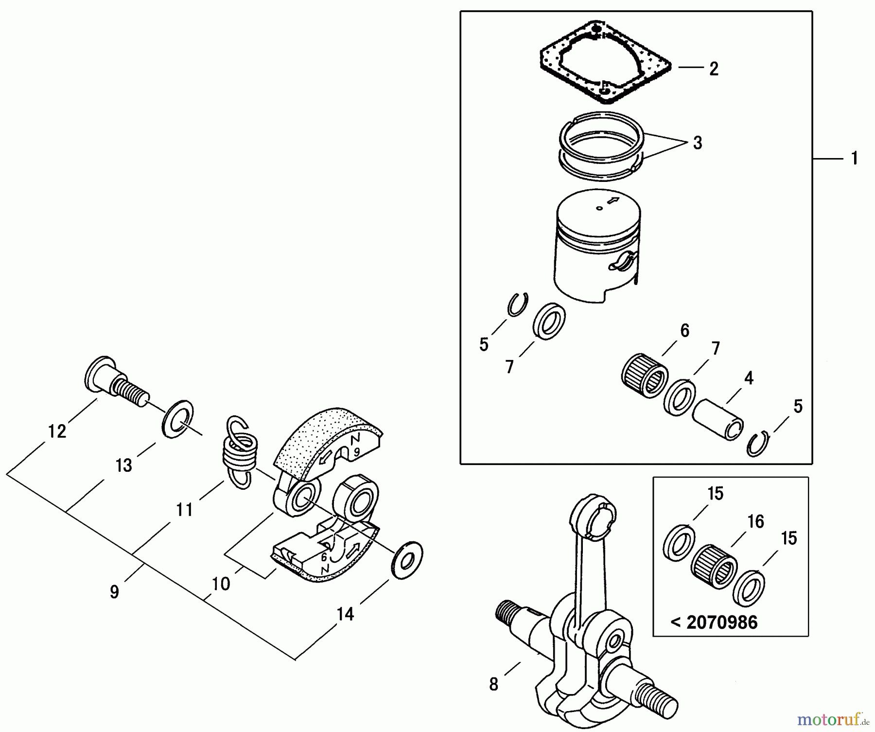 Shindaiwa Sprühgeräte ES726 - Shindaiwa Power Sprayer, Back Pack, S/N: 9029001 - 9039900 Clutch, Piston