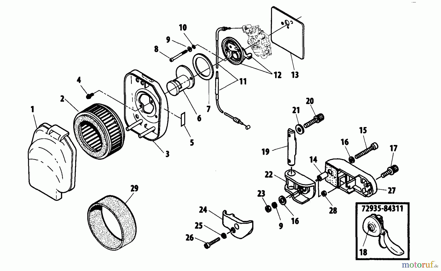  Shindaiwa Bläser / Sauger / Häcksler / Mulchgeräte EB480 - Shindaiwa Back Pack Blower Air Filter, Throttle Cable