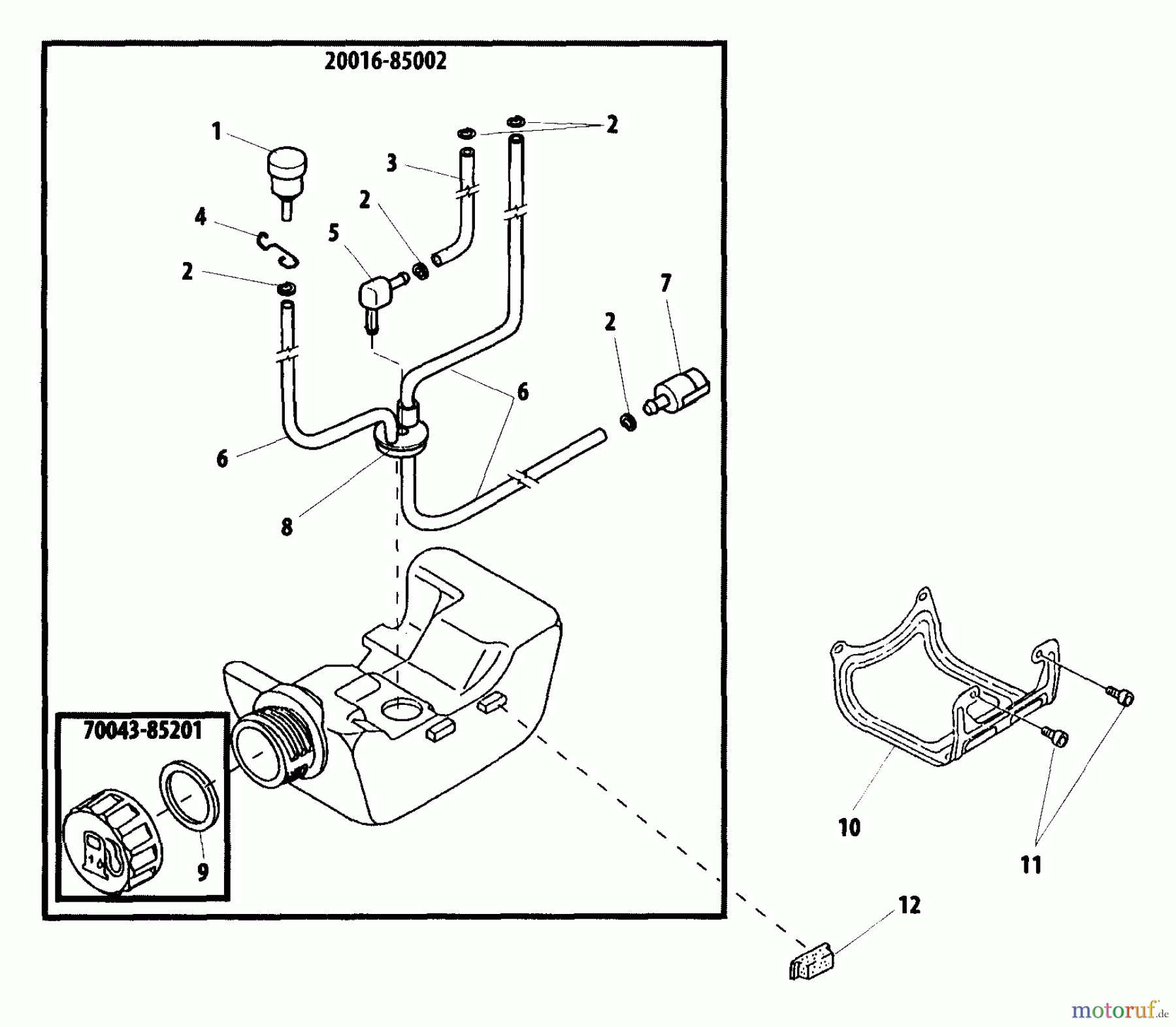 Shindaiwa Kehrmaschinen PB230 - Shindaiwa Power Broom Fuel Tank