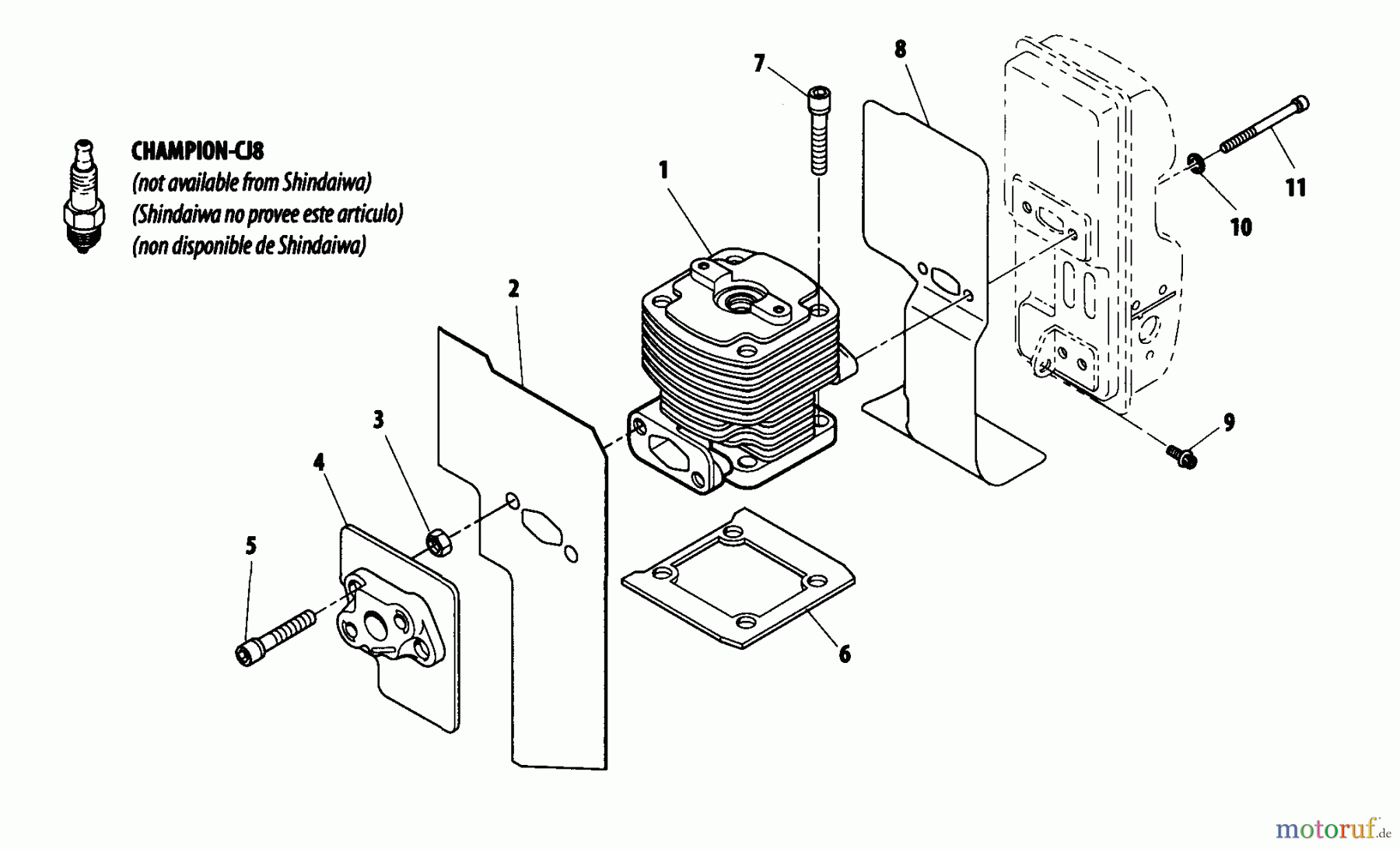  Shindaiwa Bläser / Sauger / Häcksler / Mulchgeräte EB500 - Shindaiwa Back Pack Blower Cylinder