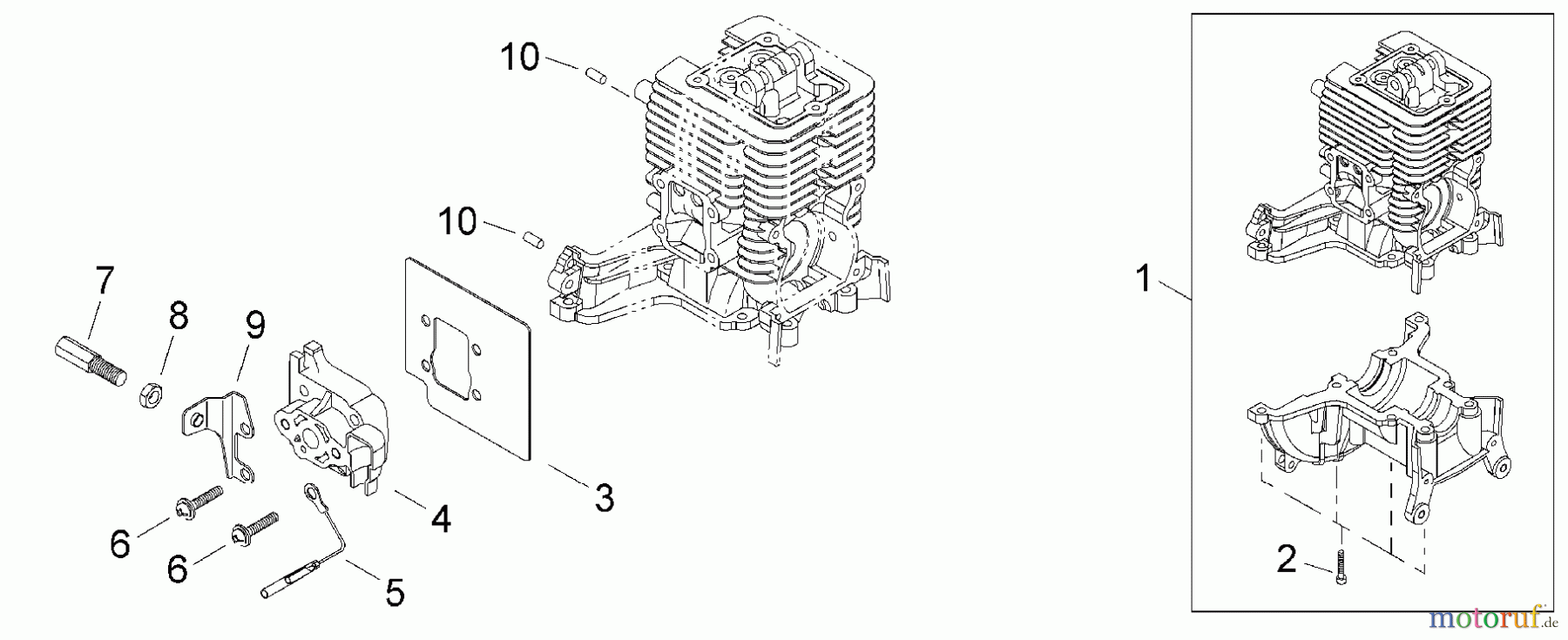 Shindaiwa Kehrmaschinen PB3410 - Shindaiwa Power Broom Intake / Cylinder / Crankcase