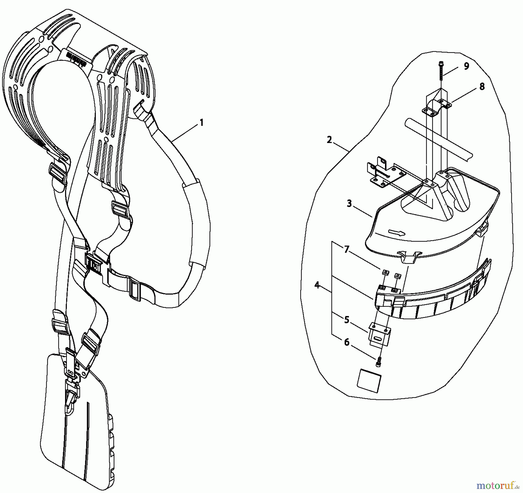 Shindaiwa Trimmer, Faden / Bürste B450 EMC - Shindaiwa String Trimmer / Brush Cutter, S/N: 20008885 - 20012244 Debris Shield