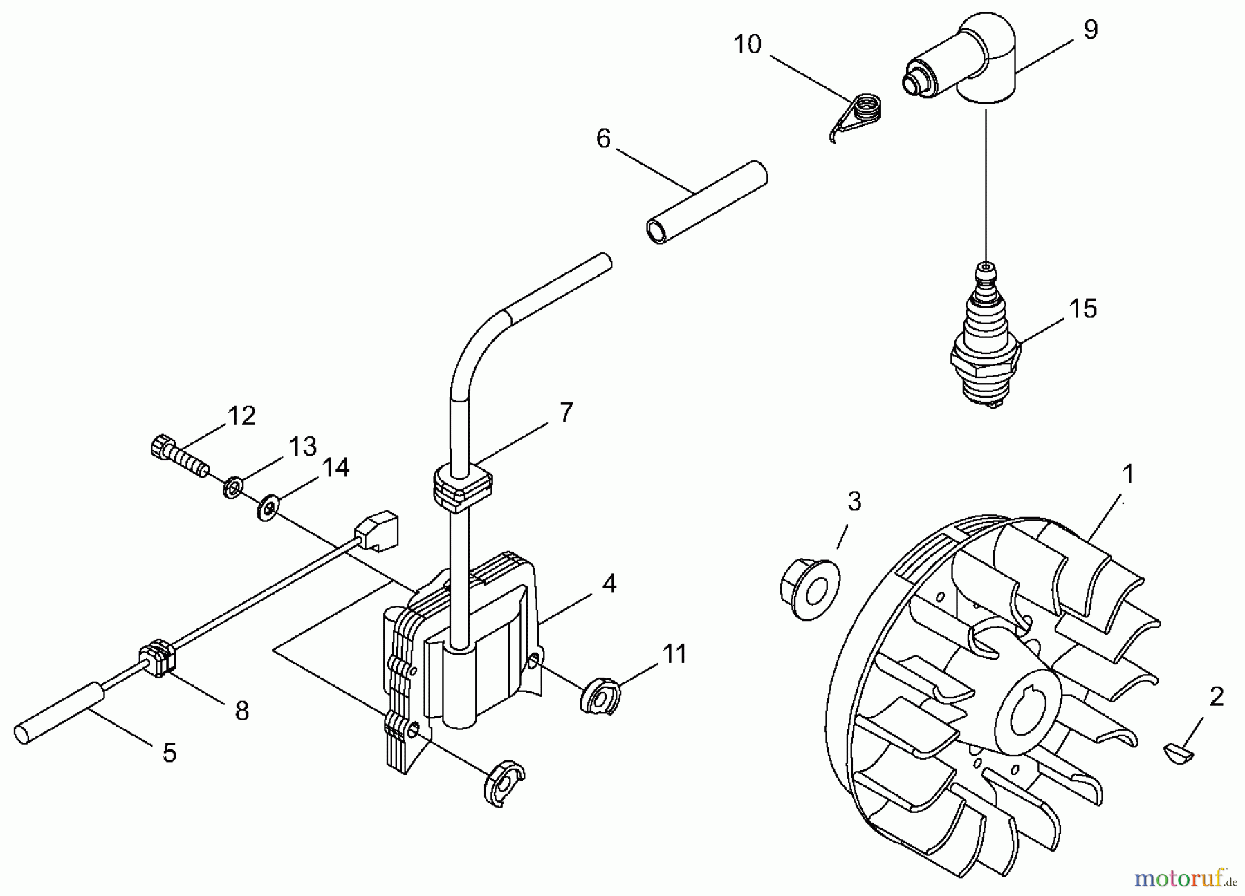 Shindaiwa Trimmer, Faden / Bürste B45LA - Shindaiwa String Trimmer / Brush Cutter, S/N: 9013121 - 9096060 Flywheel, Ignition