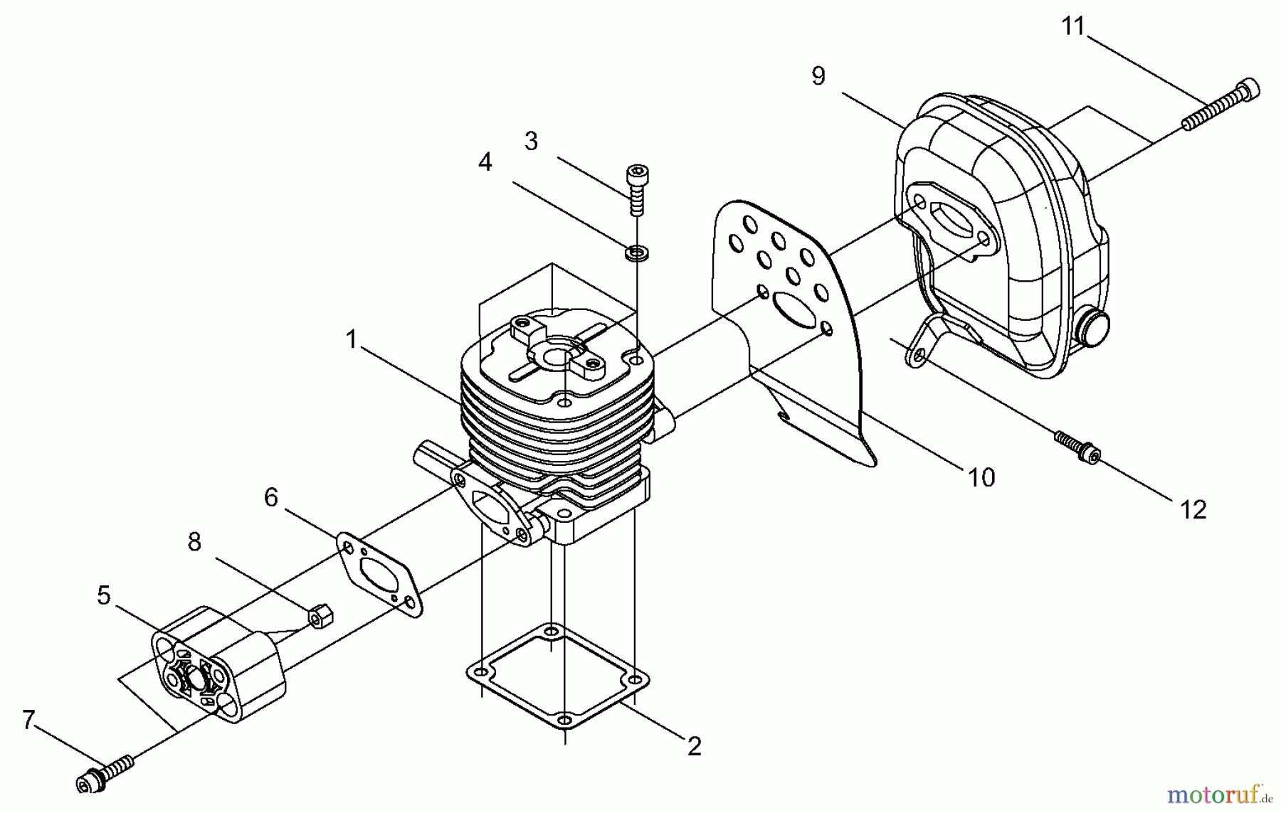  Shindaiwa Trimmer, Faden / Bürste B45LA - Shindaiwa String Trimmer / Brush Cutter, S/N: 36006061 - 36007180 Intake, Cylinder, Muffler