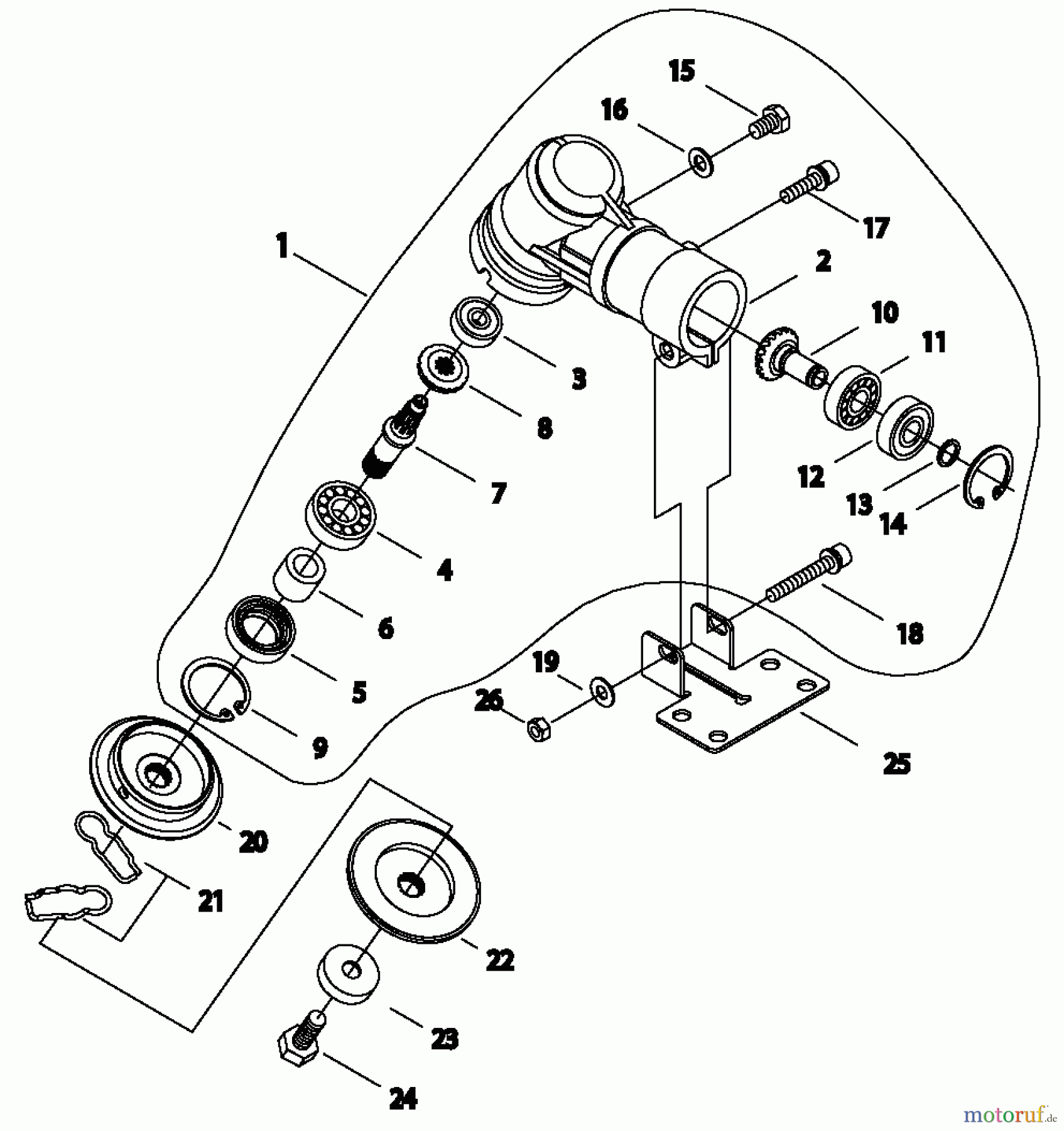 Shindaiwa Trimmer, Faden / Bürste B530 - Shindaiwa String Trimmer / Brush Cutter, S/N: 20009784 - 20011623 Gear Case
