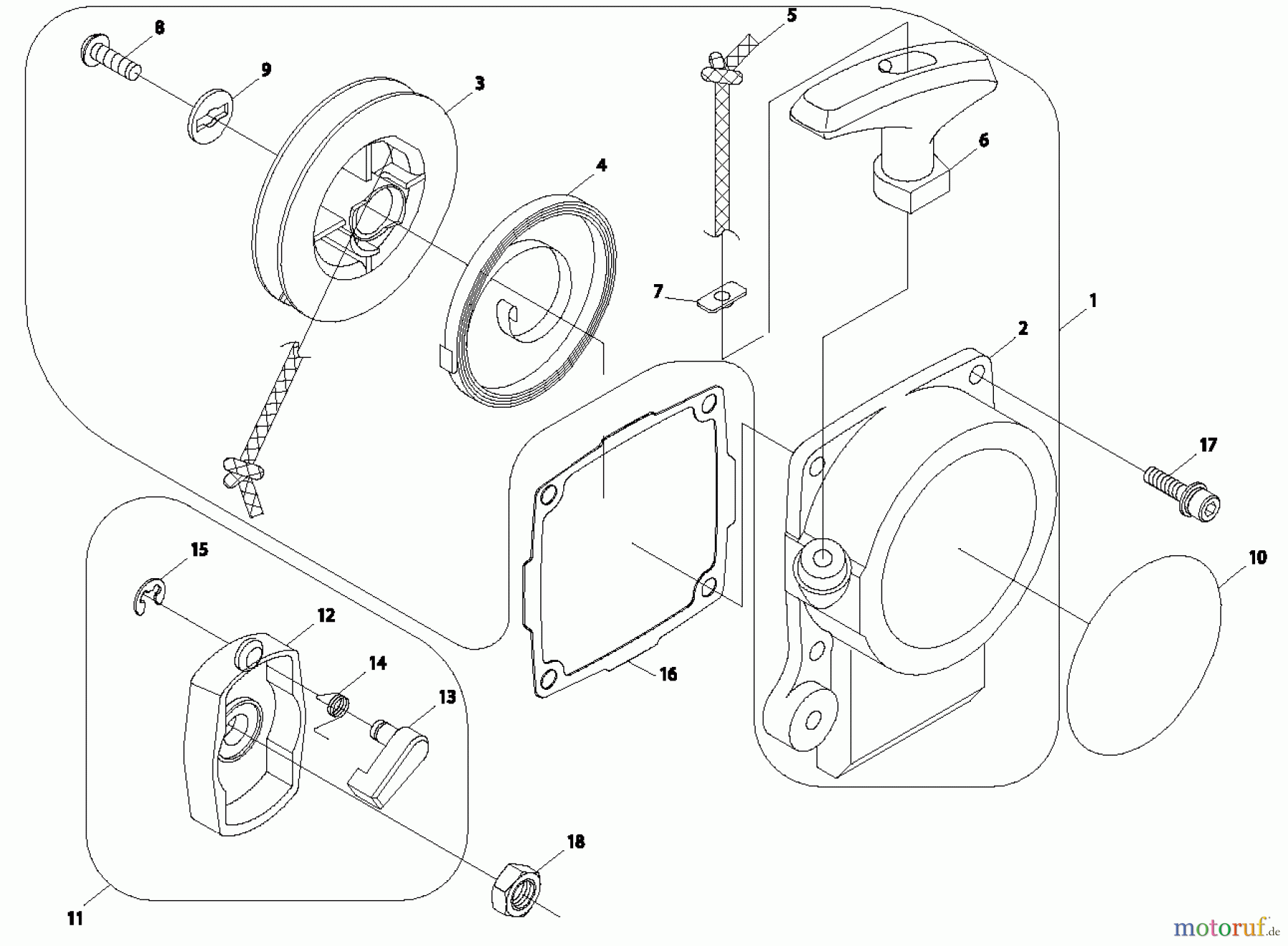  Shindaiwa Trimmer, Faden / Bürste B530 - Shindaiwa String Trimmer / Brush Cutter, S/N: 9018344 - 9099783 Starter