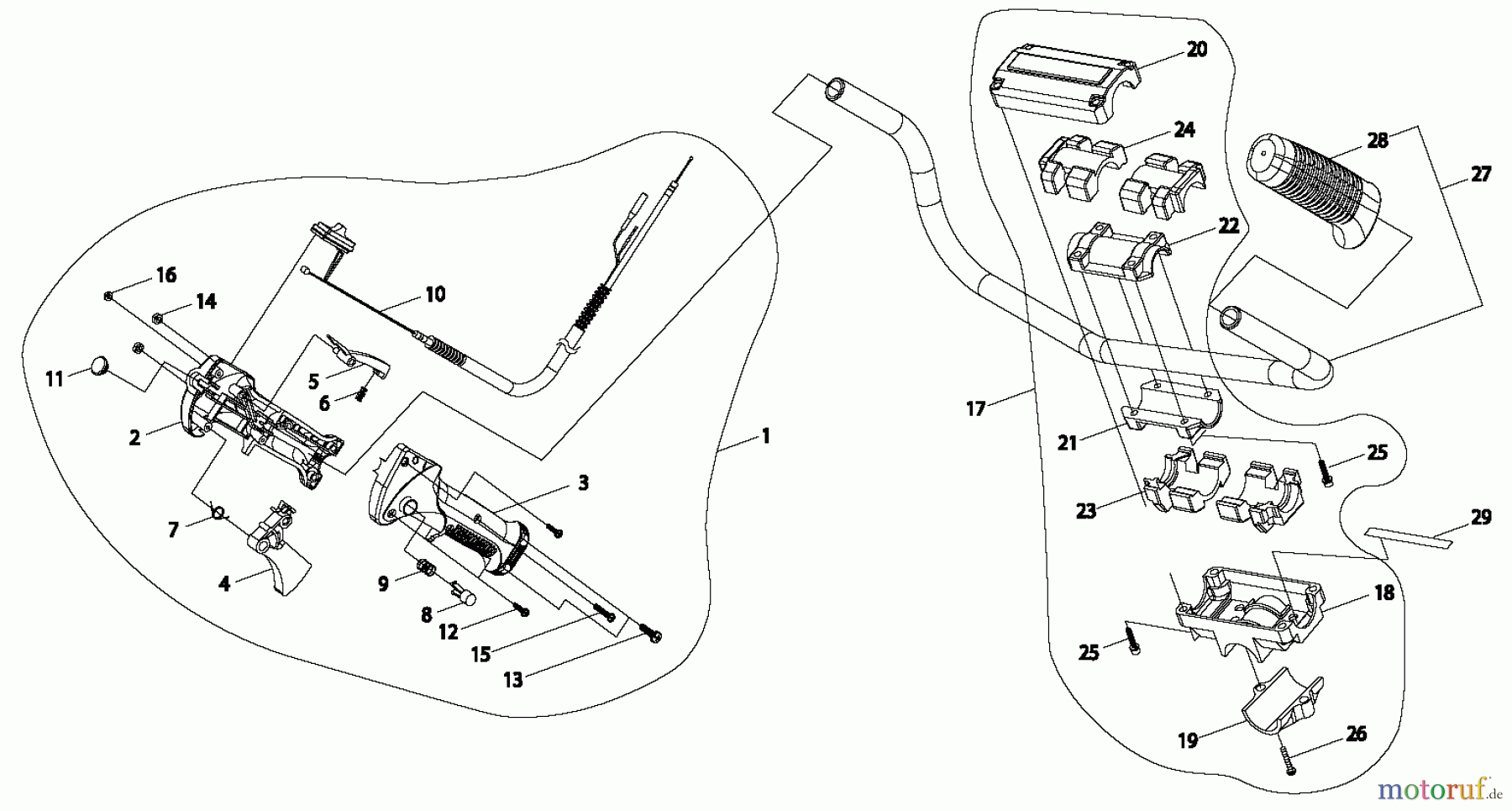  Shindaiwa Trimmer, Faden / Bürste B530 - Shindaiwa String Trimmer / Brush Cutter, S/N: 20009784 - 20011623 Throttle Control / Handlebar